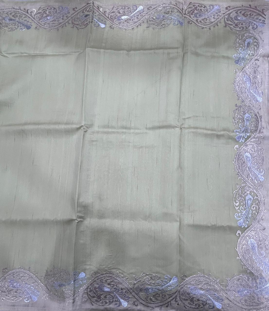 Pista Green Semi Tussar 106 Saree