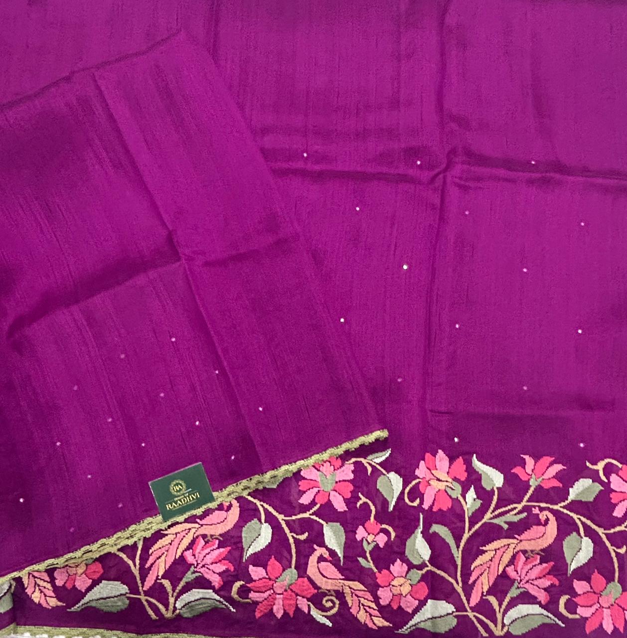 Magenta Semi Tussar 106 Saree