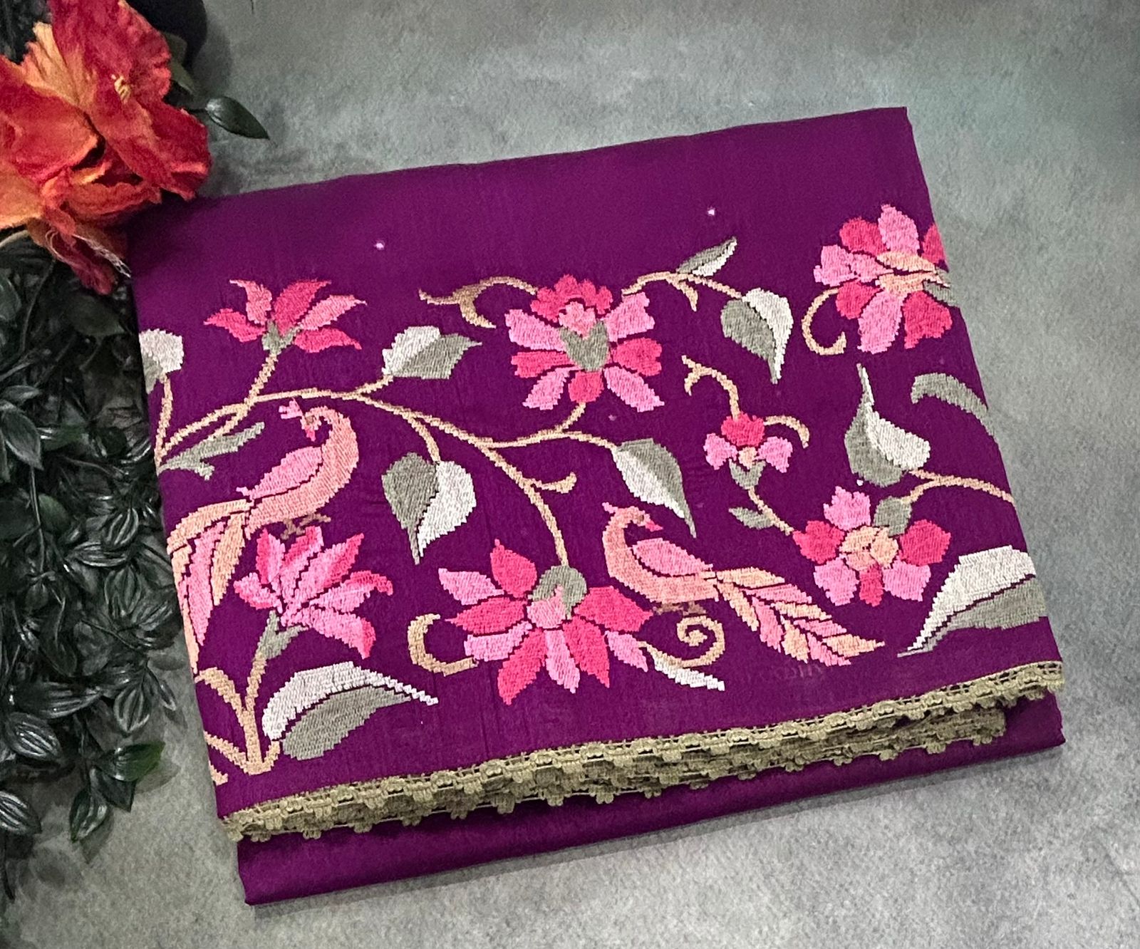 Magenta Semi Tussar 106 Saree