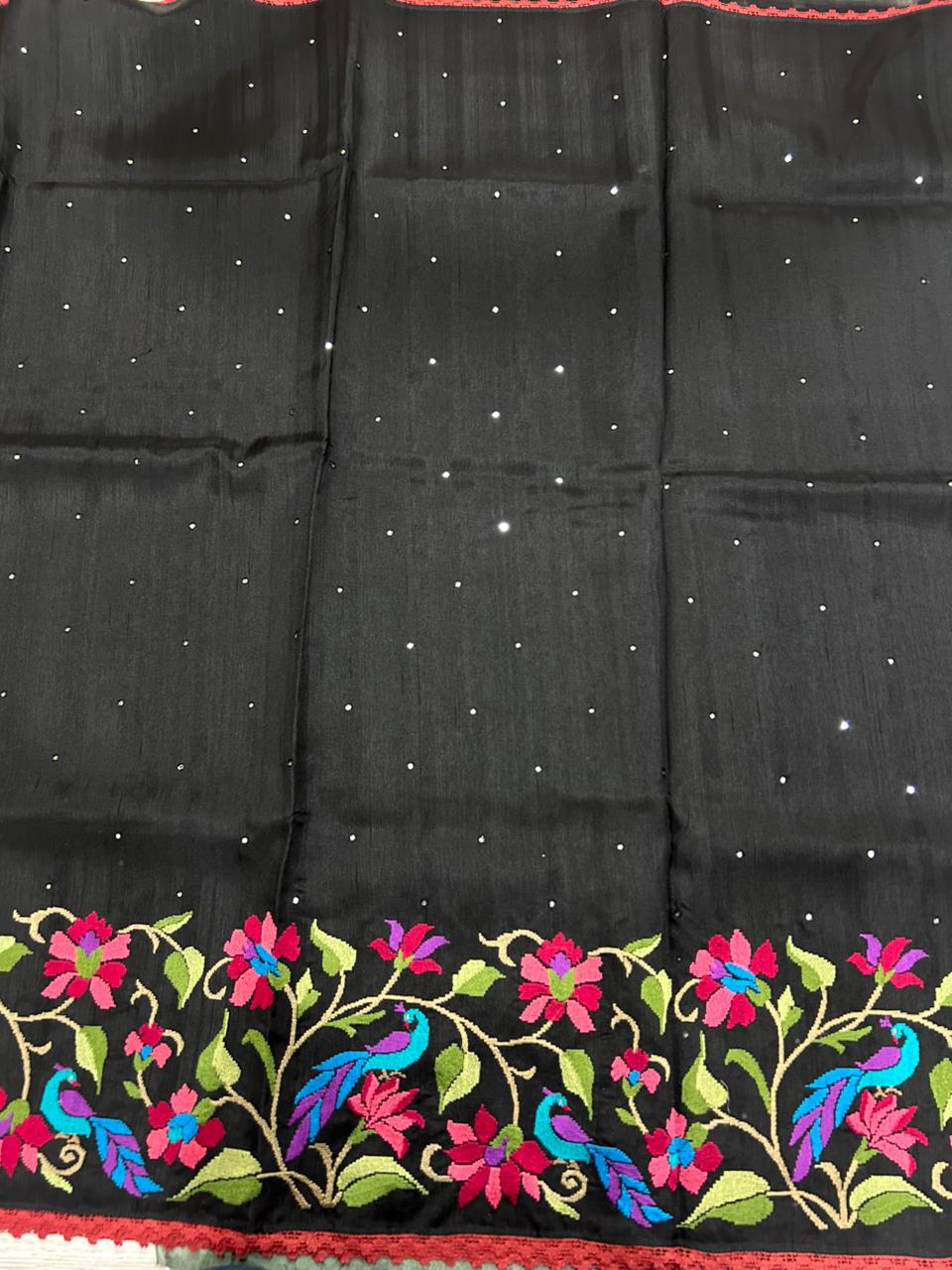 Black Semi Tussar 106 Saree