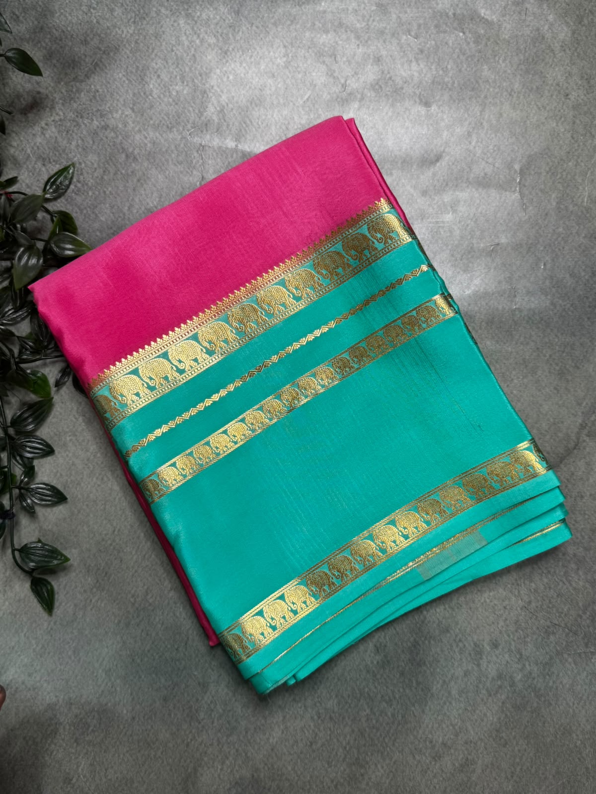 Light Pink Pure Mysore Silk 106 Saree with Traditional Motif Border