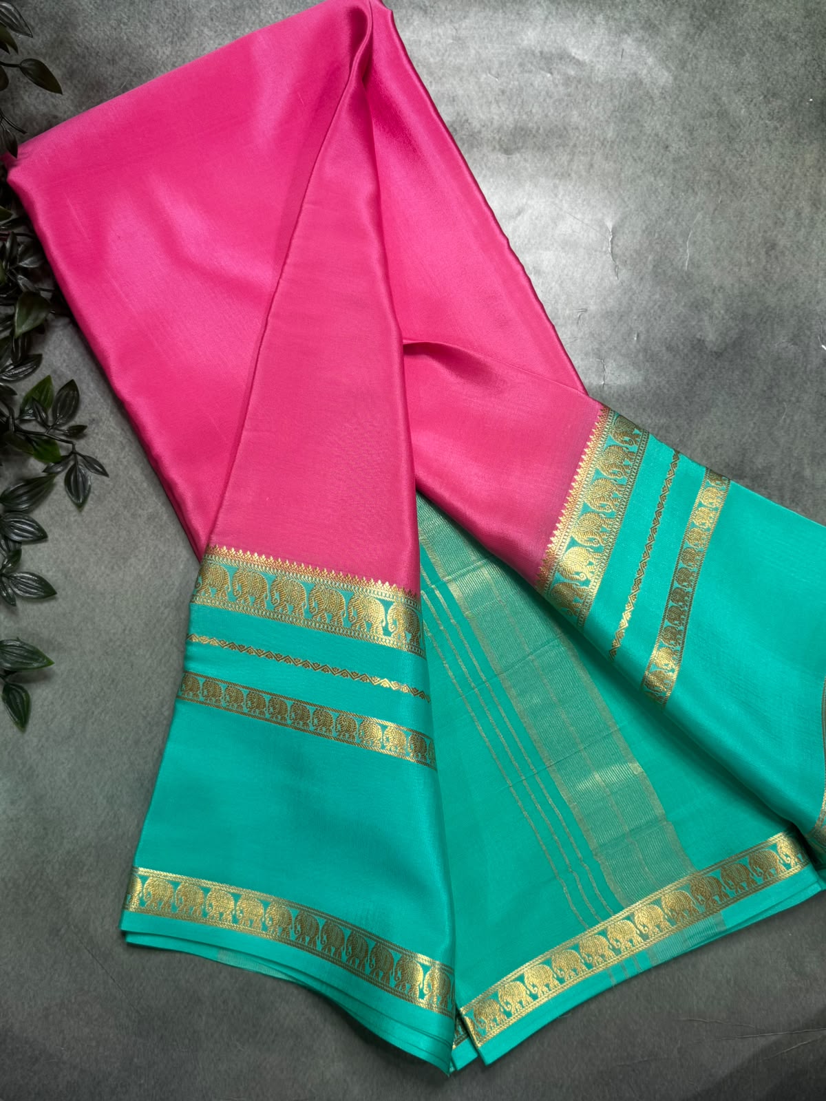 Light Pink Pure Mysore Silk 106 Saree with Traditional Motif Border