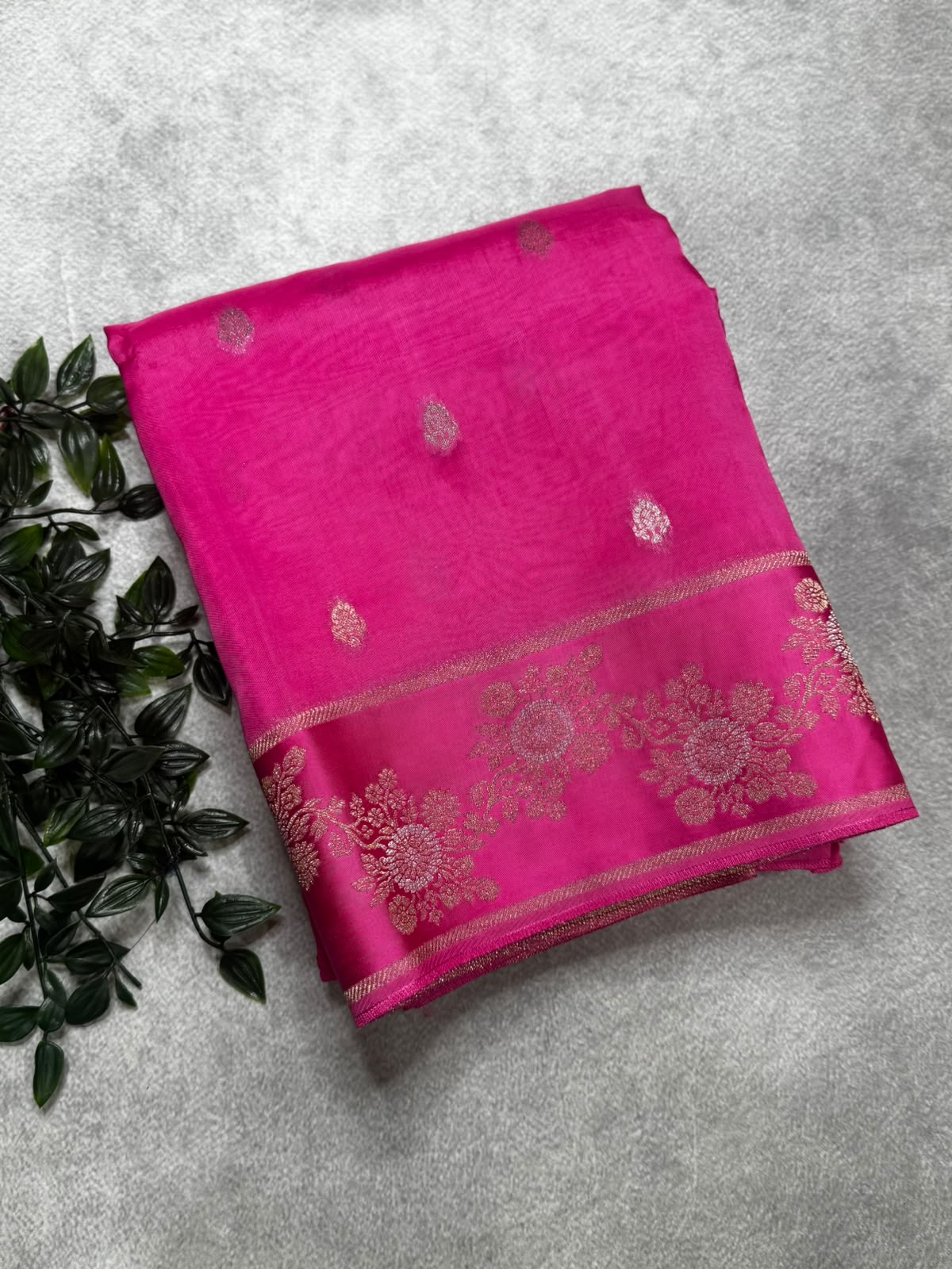 Baby Pink Small Butta Tussar Georgette 106 Saree