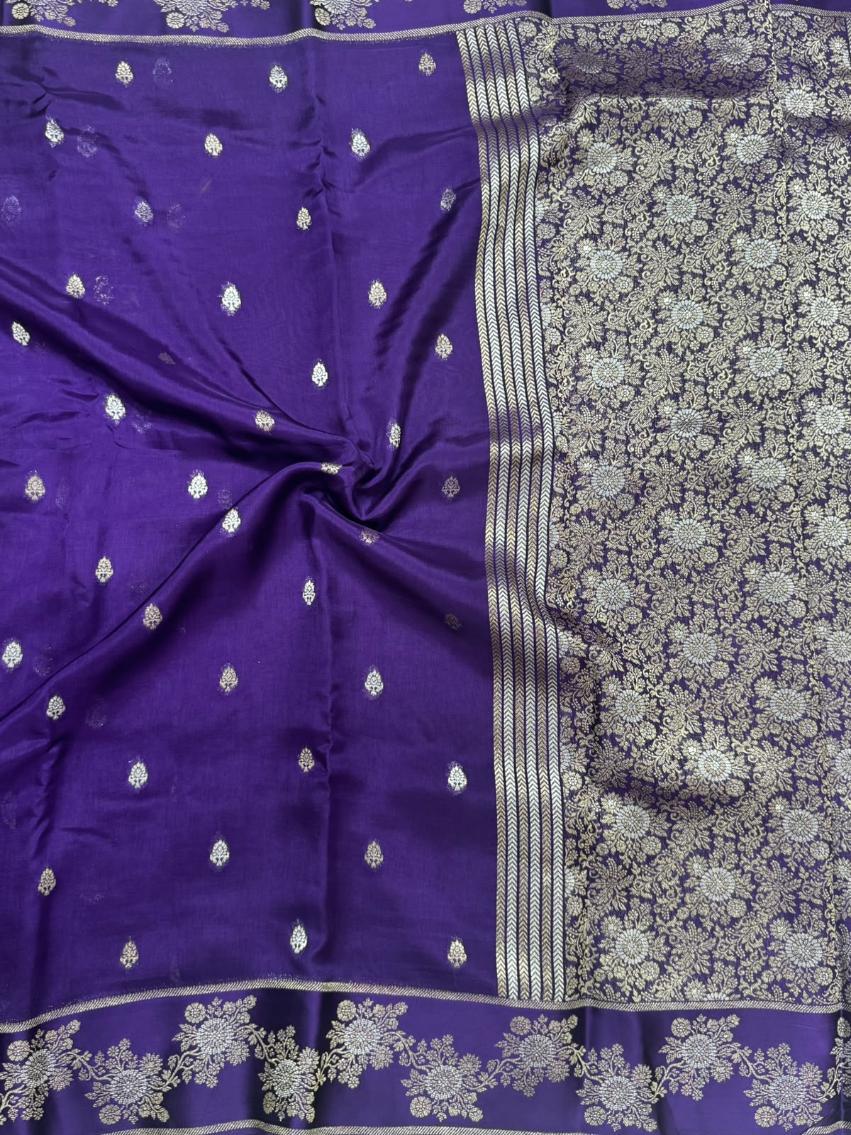 Purple Small Butta Tussar Georgette 106 Saree