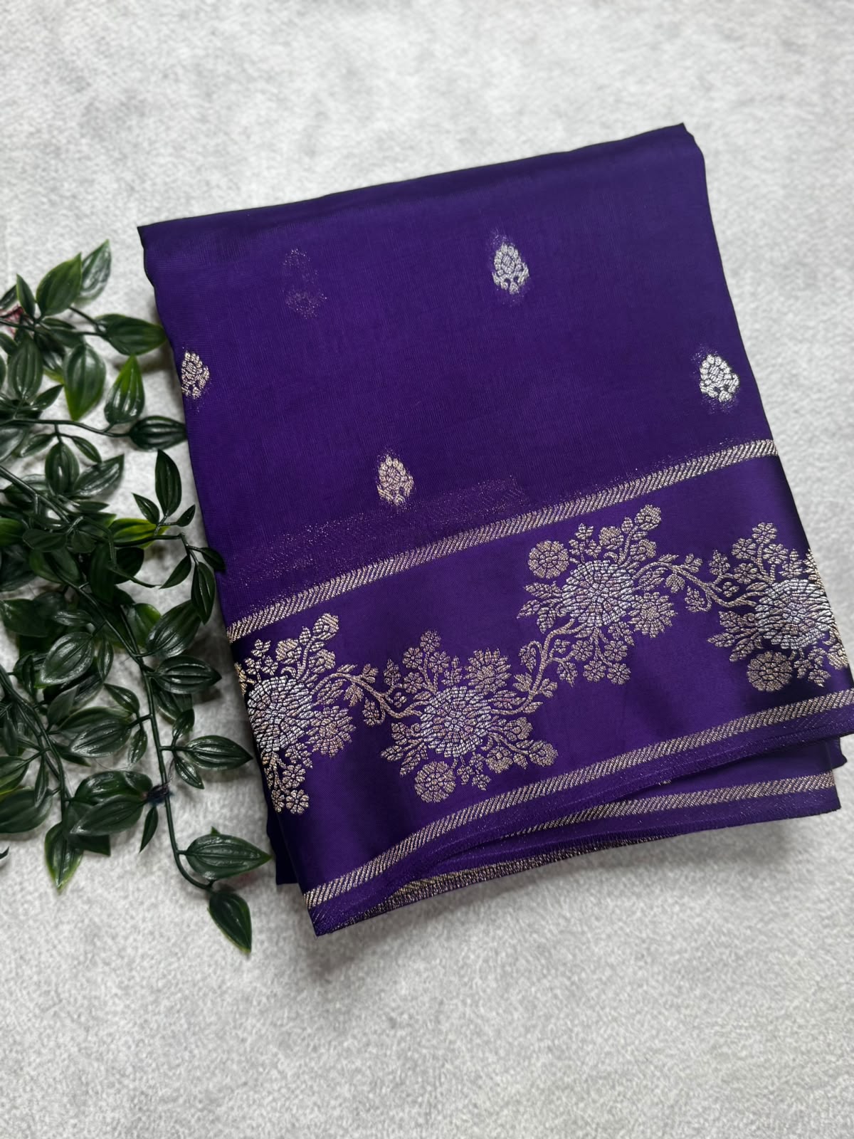 Purple Small Butta Tussar Georgette 106 Saree