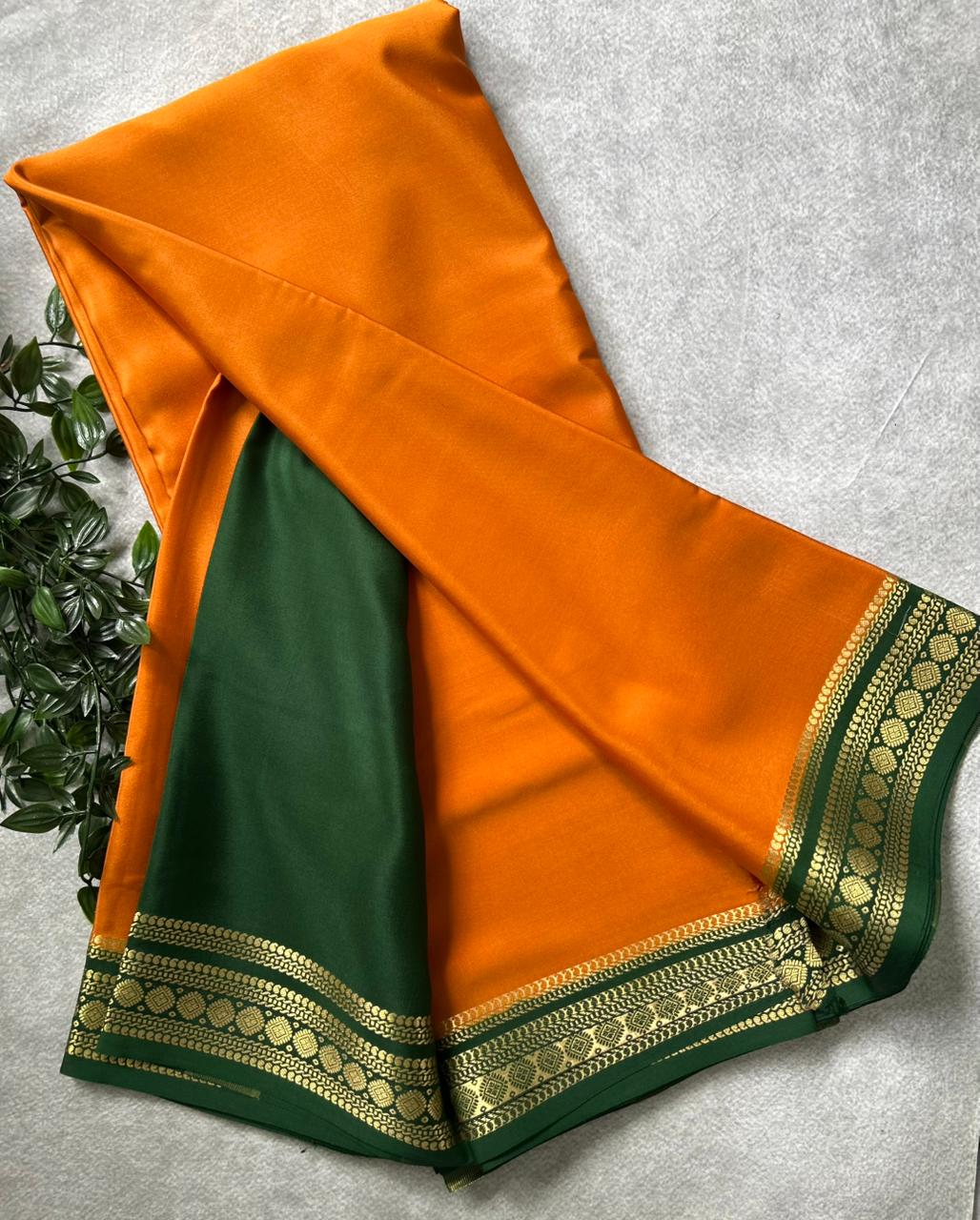Dark Mustard Pure Mysore Crepe Silk Saree 106