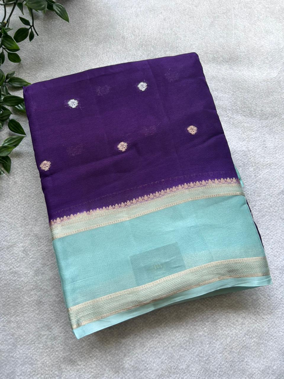 Purple semi crepe Saree SC106