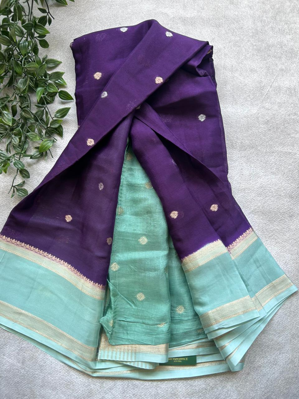 Purple semi crepe Saree SC106