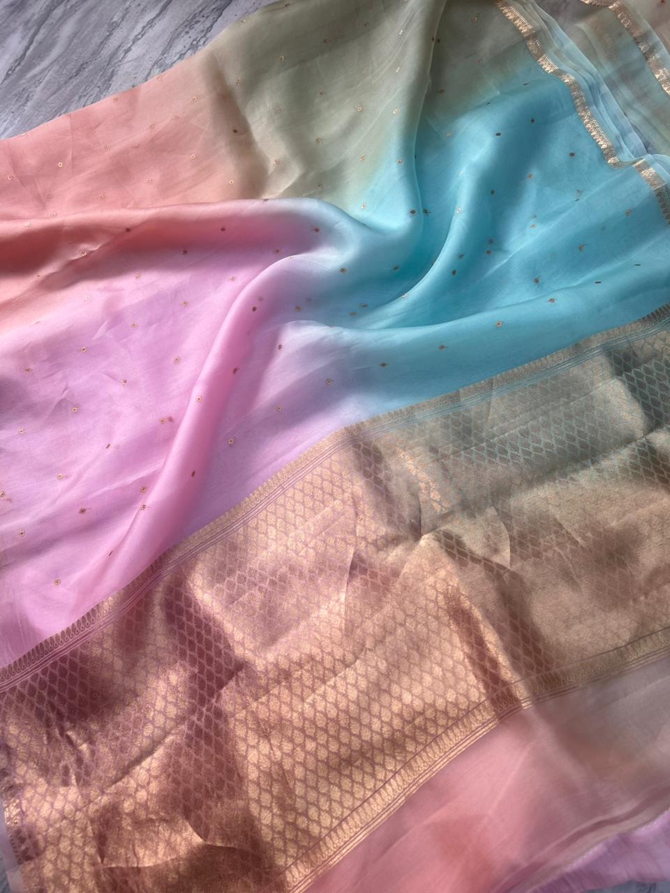 Rangkart Pure Kora Organza Saree 106