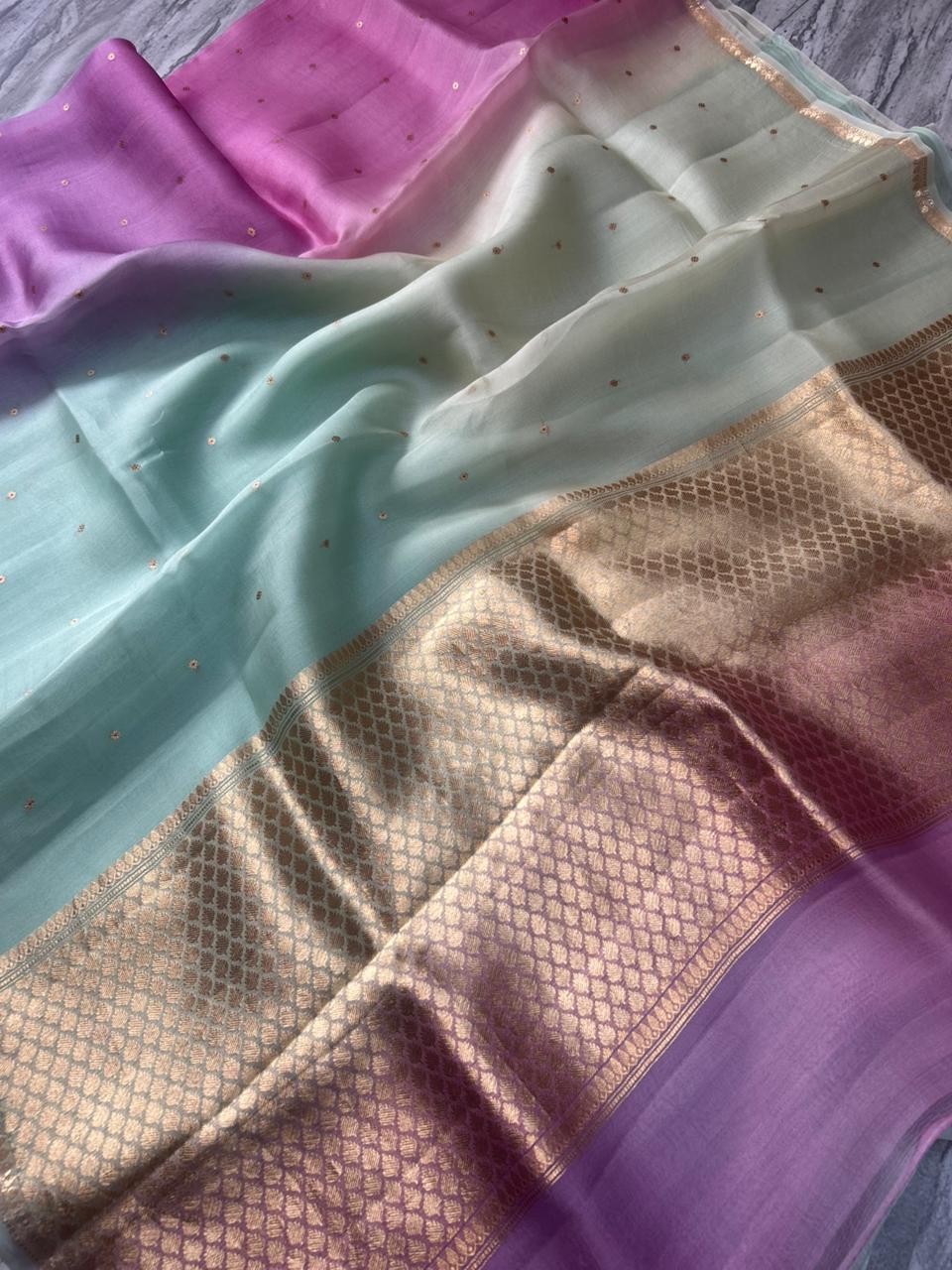 Rangkart Pure Kora Organza Saree 106