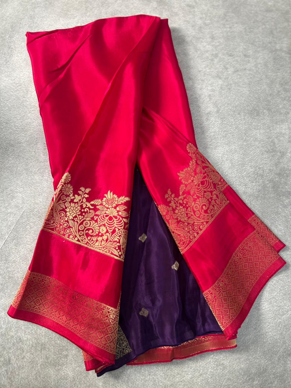 Pink Semi Crepe Silk Saree SCSS106