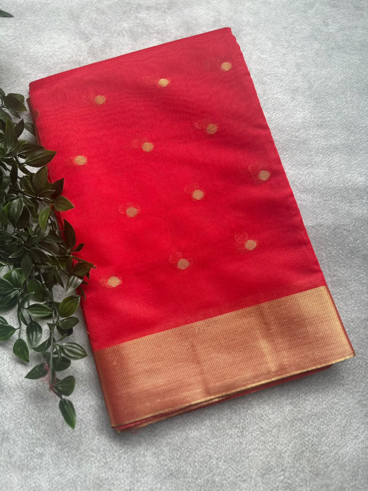 semi silk red saree