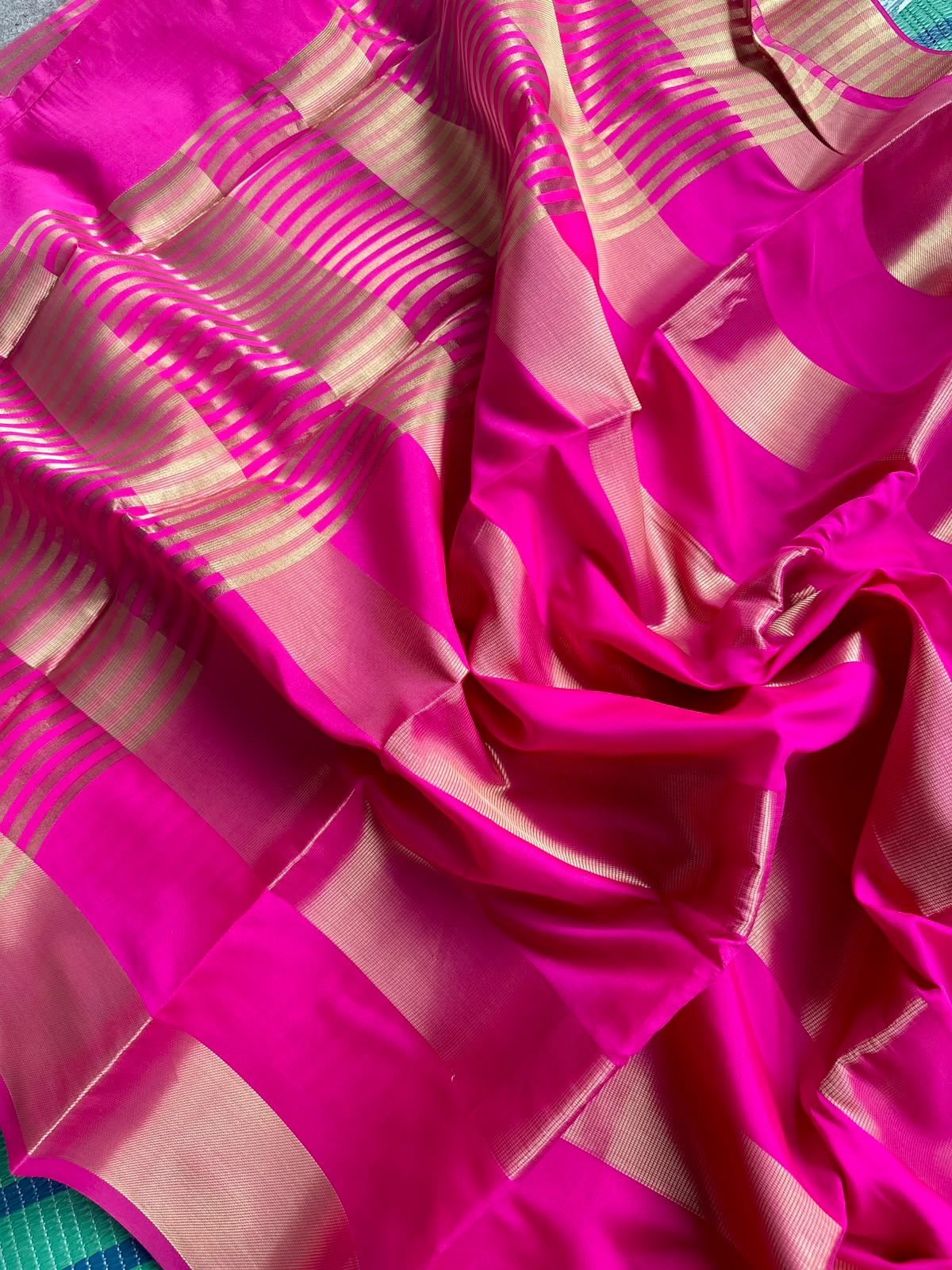 semi silk pink sare
