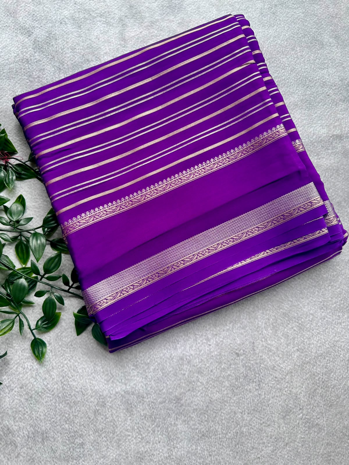 semi mysore silk purple saree