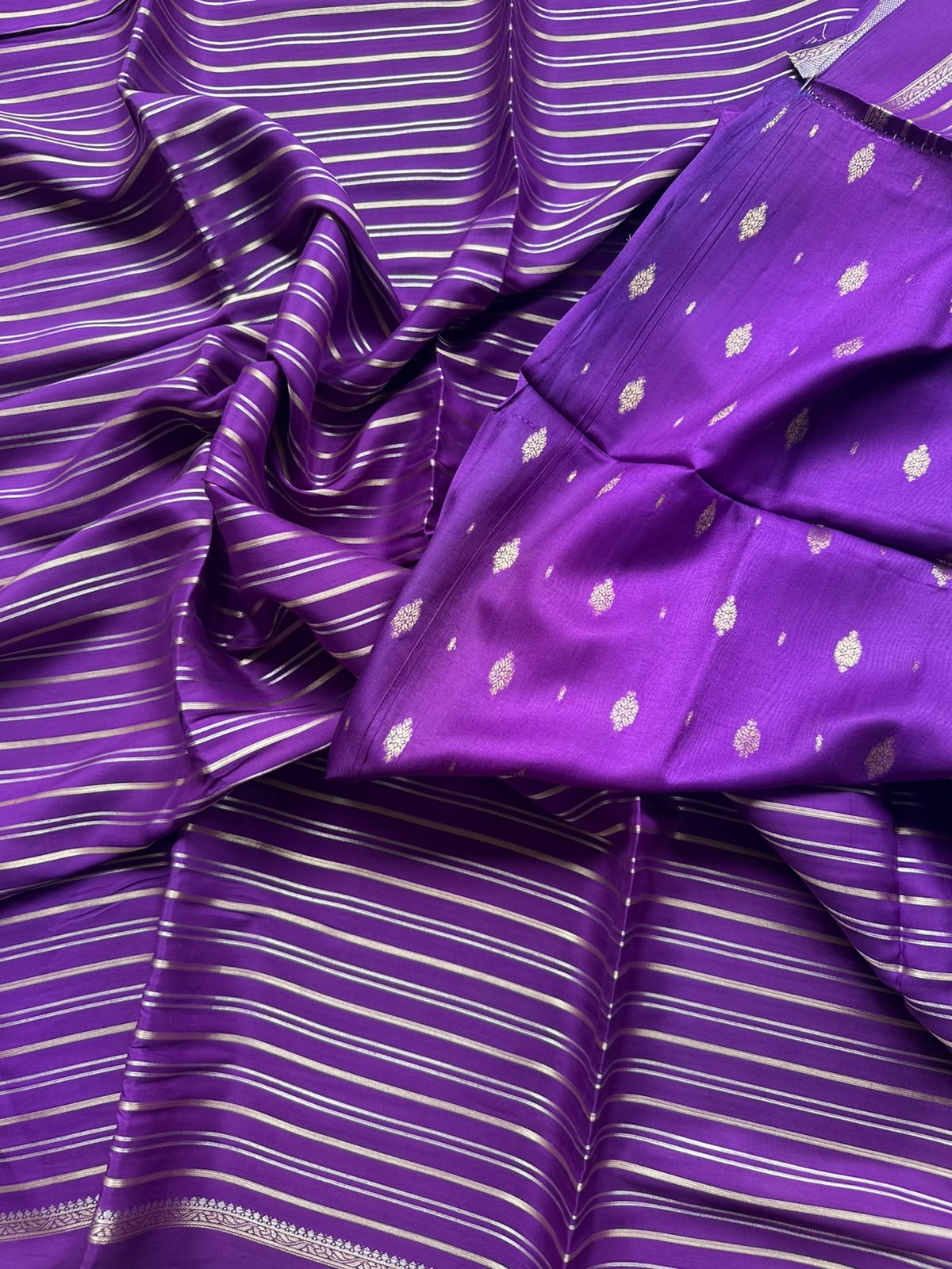 semi mysore silk purple saree
