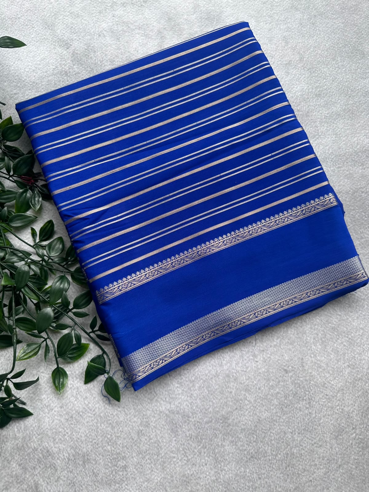 semi Mysore silk blue saree