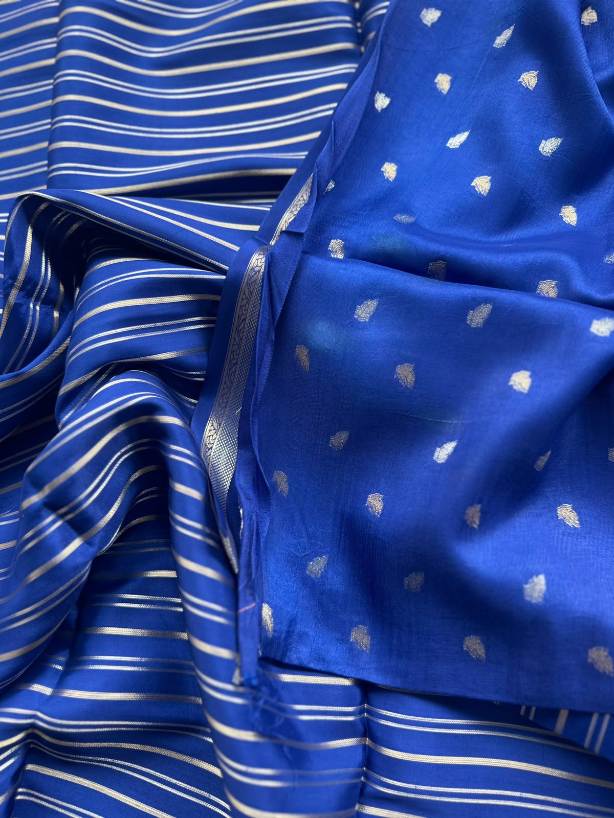 semi Mysore silk blue saree