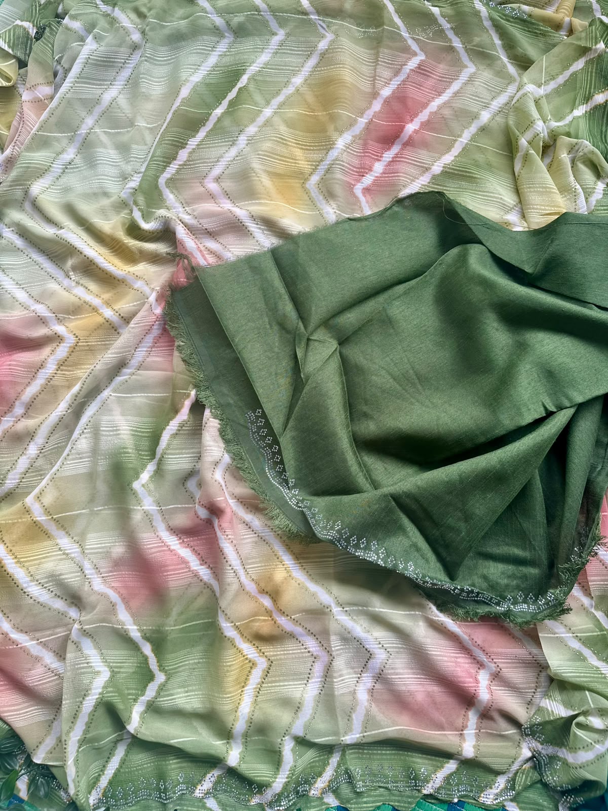 party wear green color saree