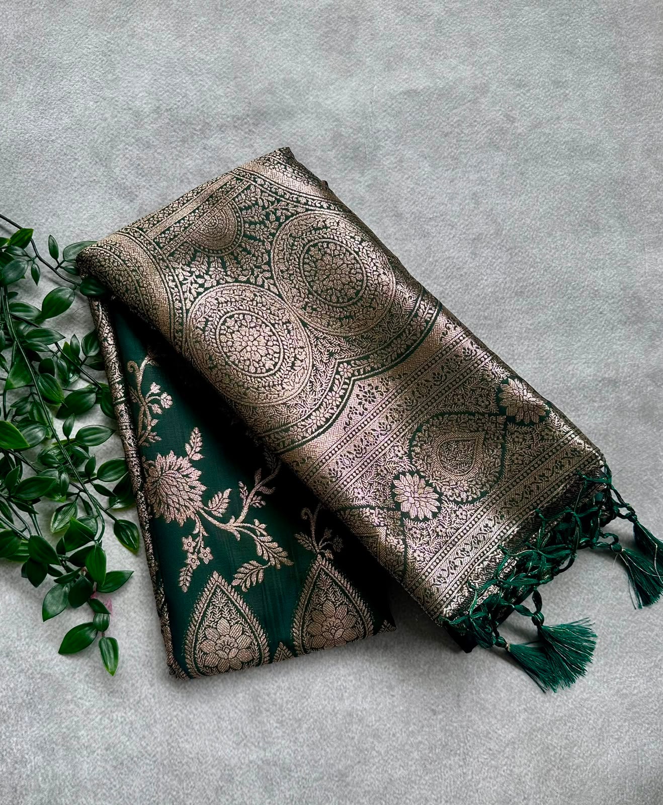 semi silk  green sare