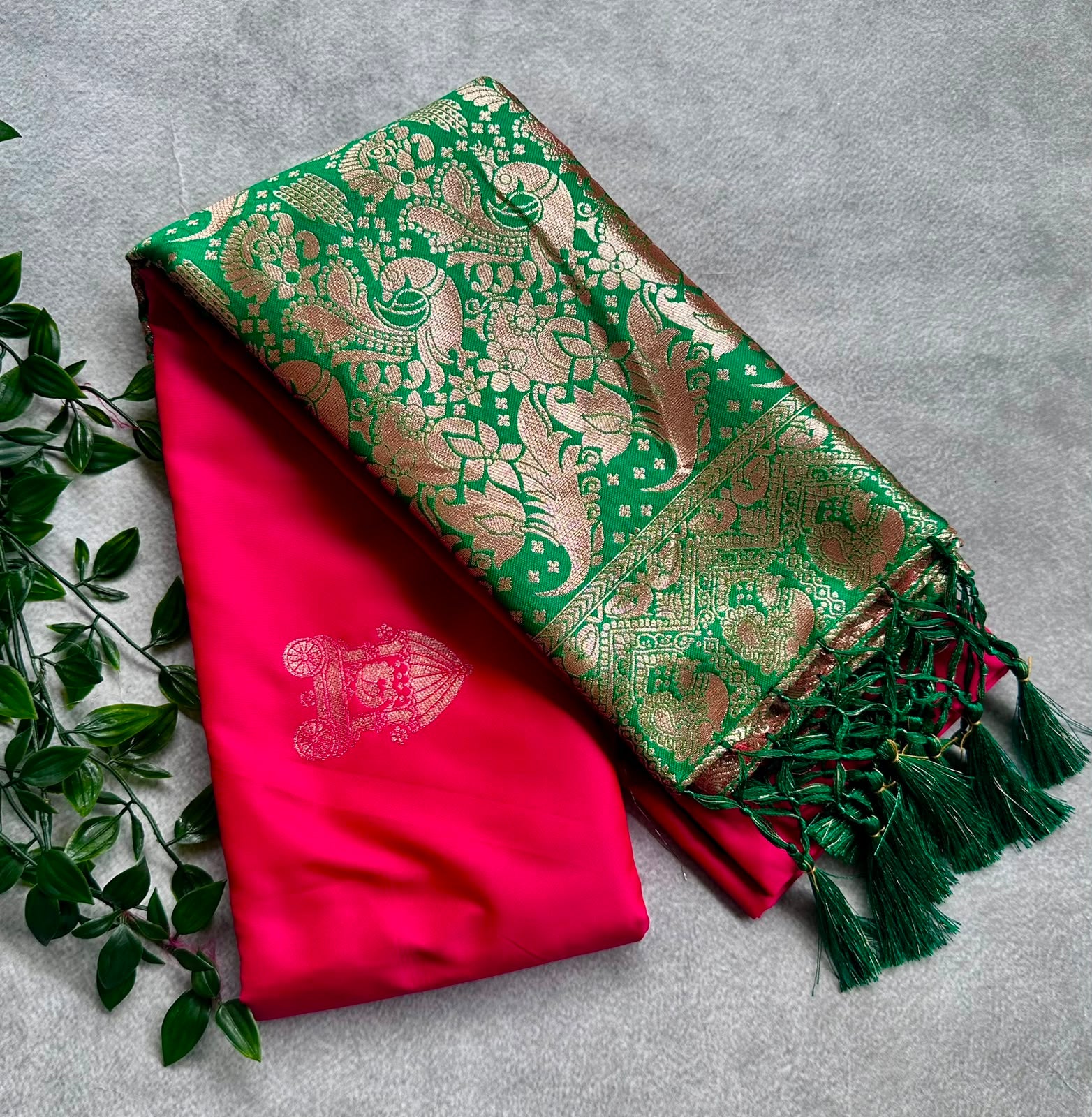 semi silk red saree