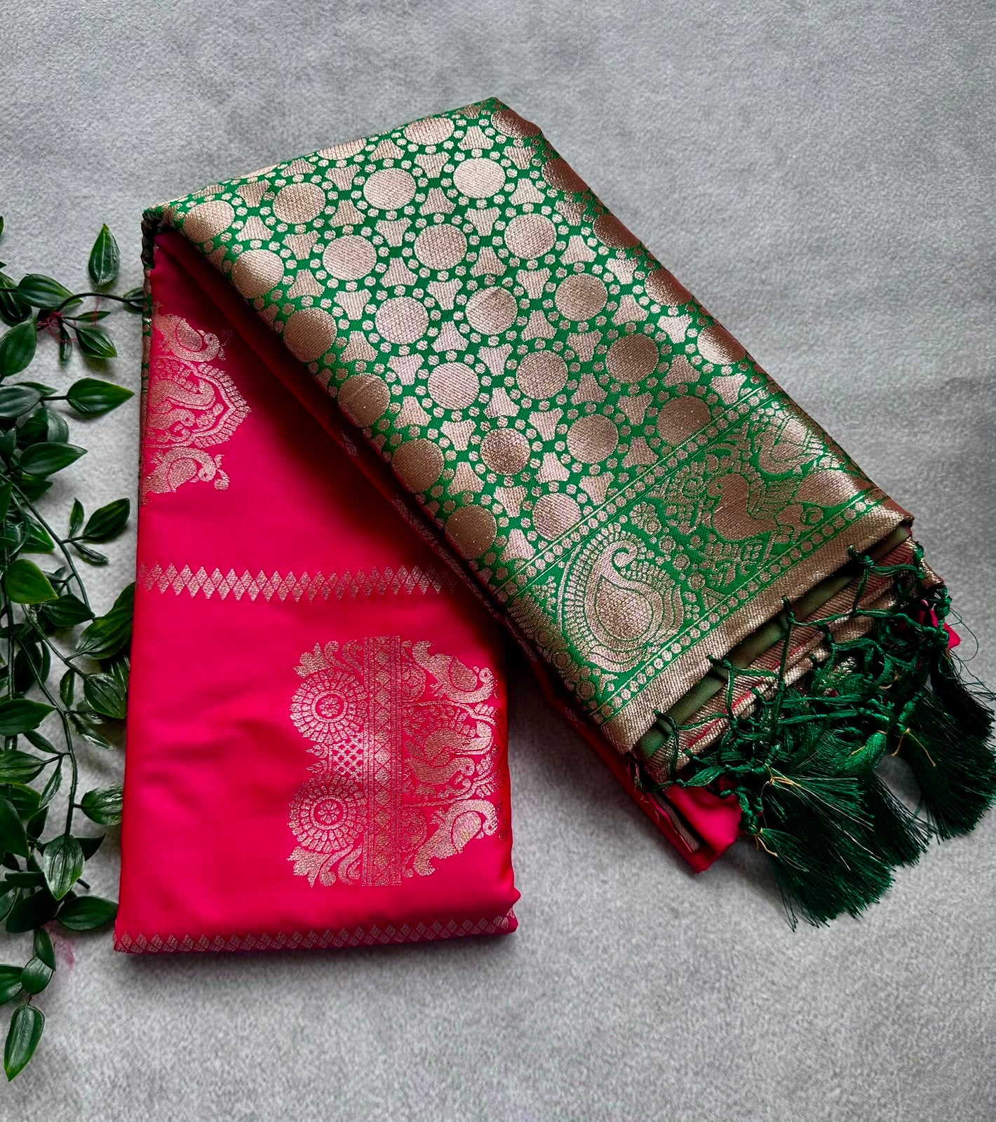 semi silk red saree