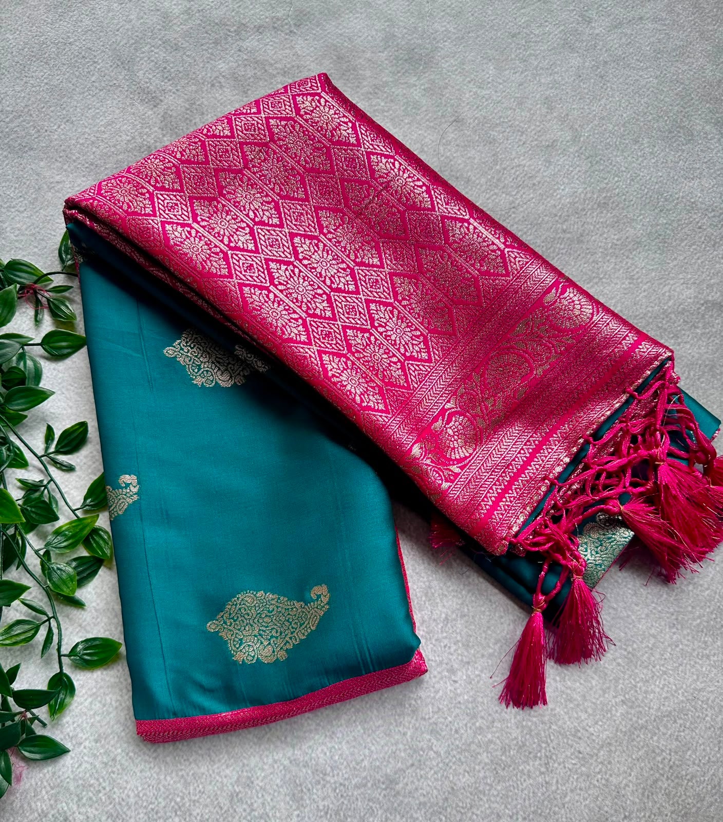 semi silk rama green saree