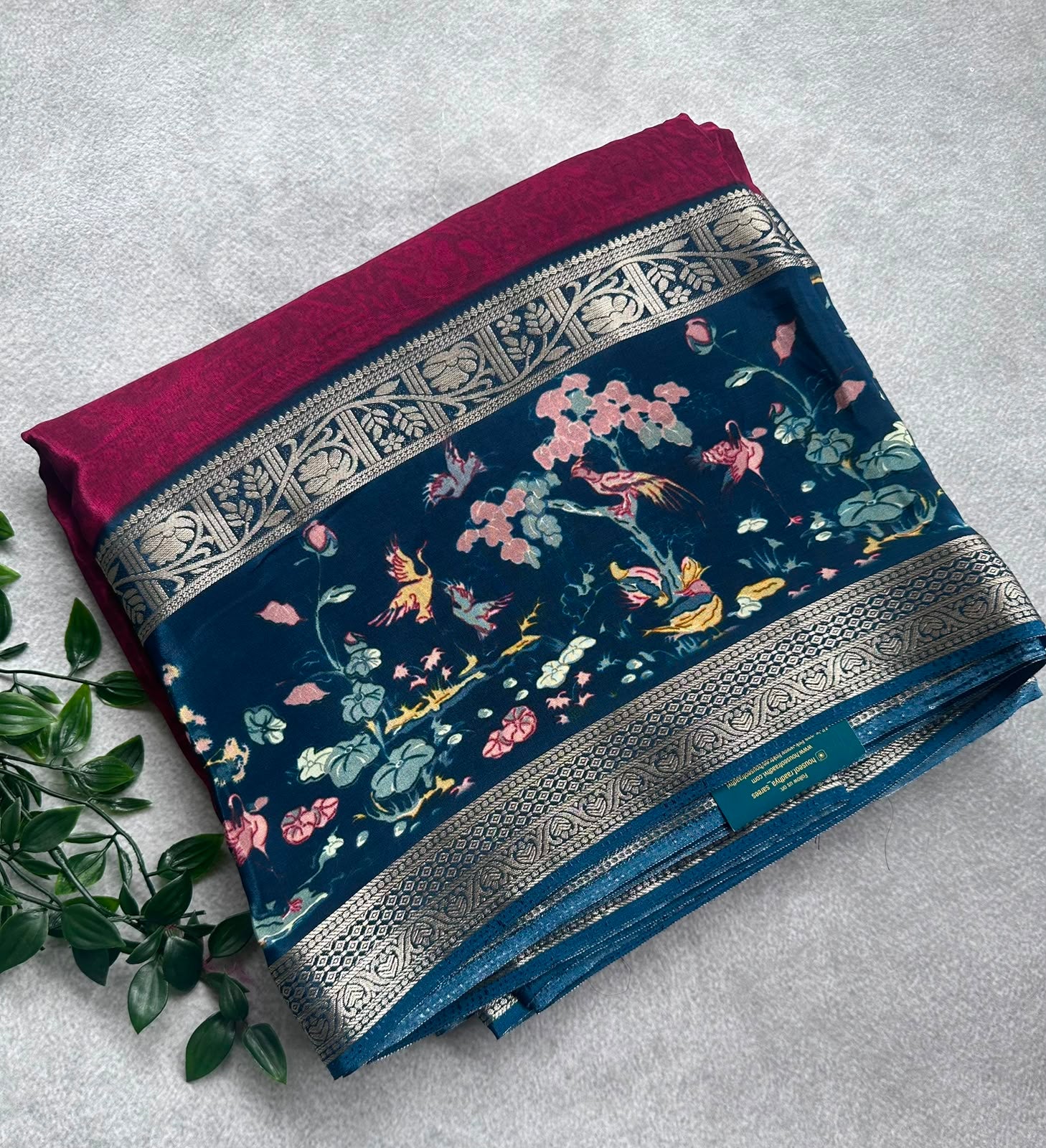 semi crepe red saree