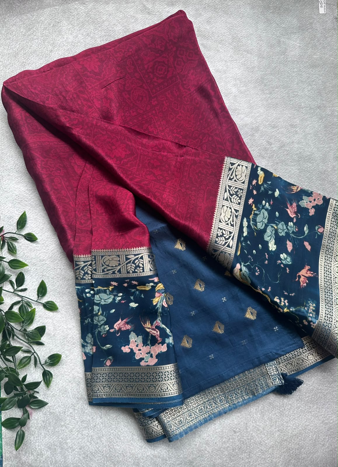 semi crepe red saree