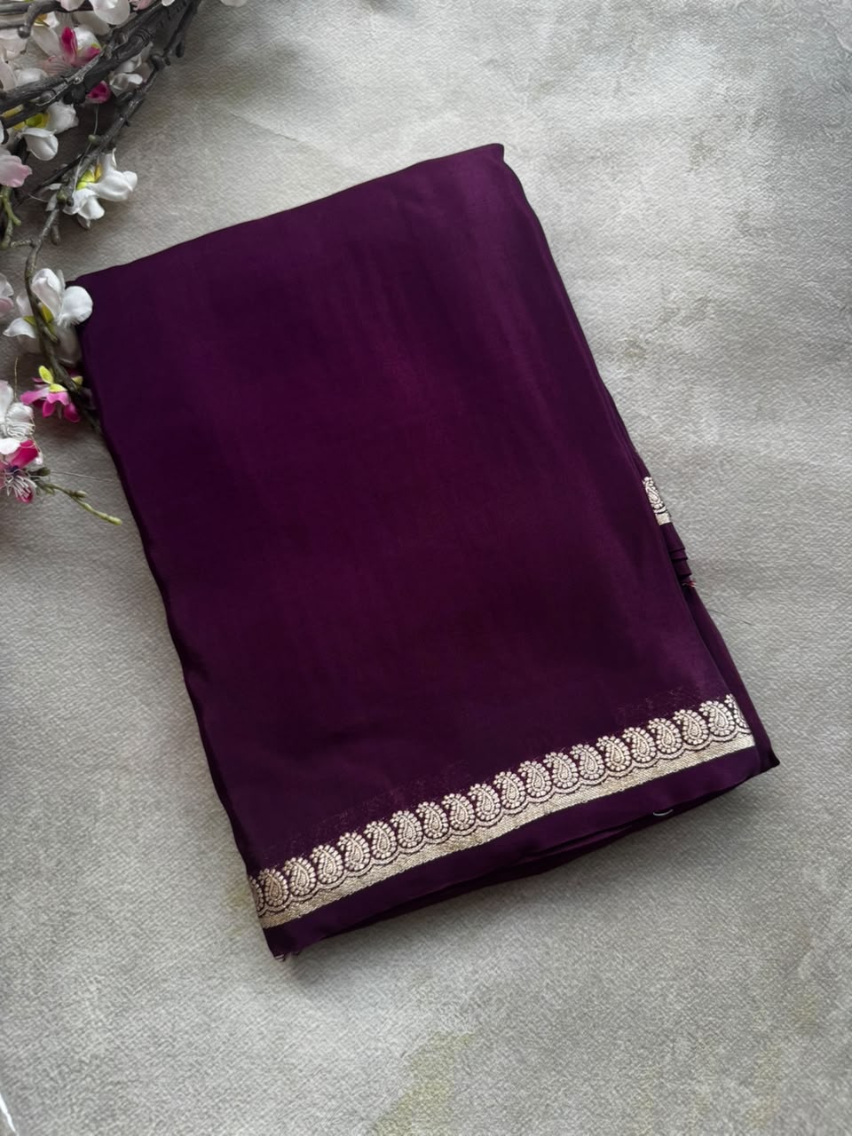 Wine semi mysore silk saree
