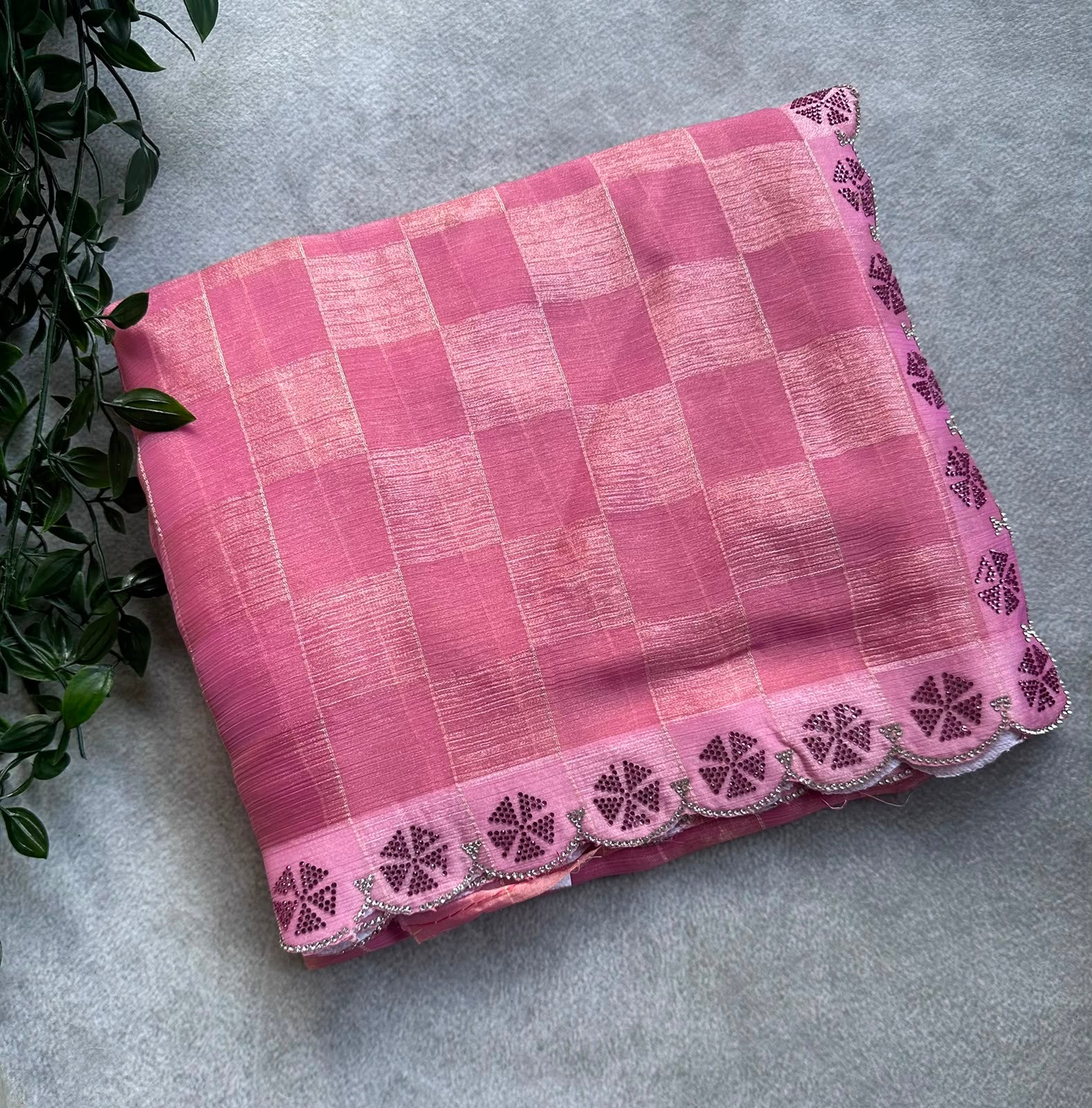 party wear pink saree