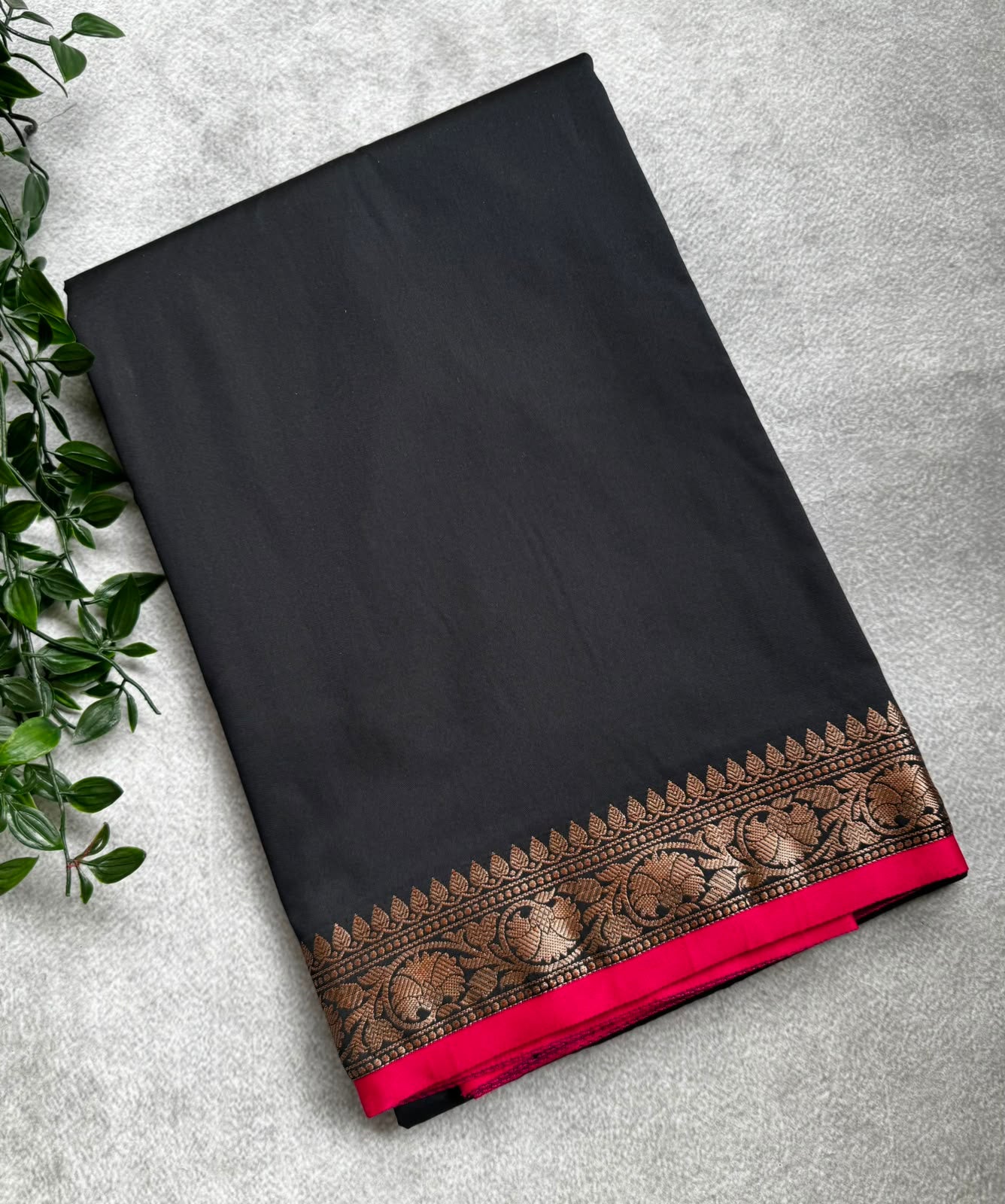 Black semi banarasi saree