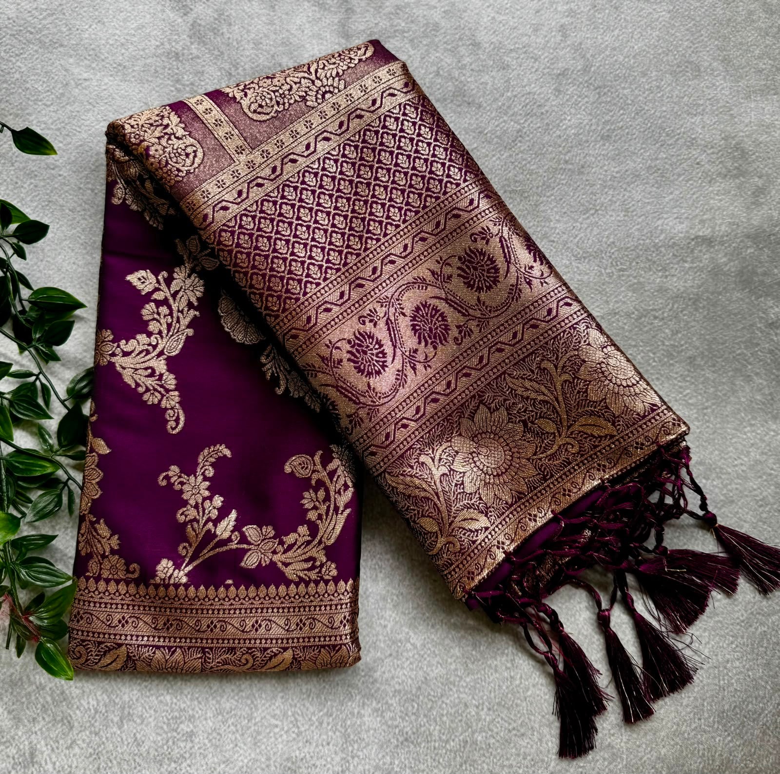 Purple semi soft silk saree