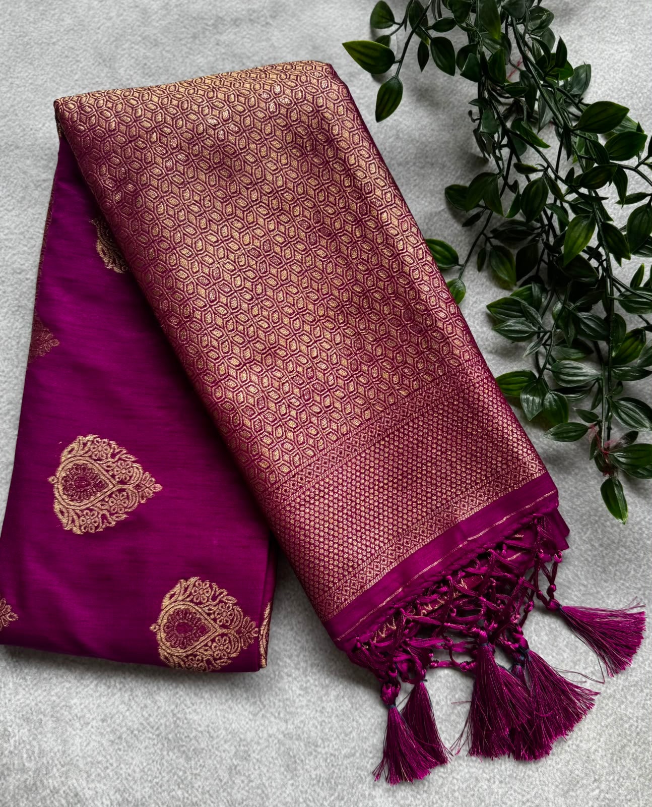 Purple semi soft silk saree
