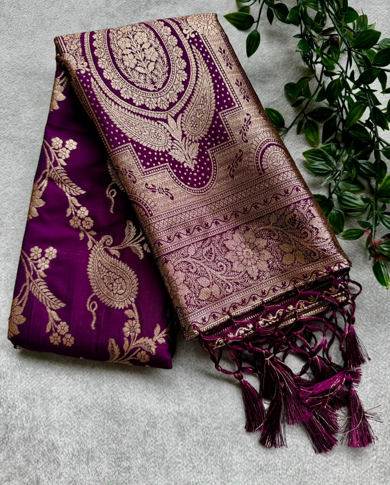 Wine semi soft silk saree