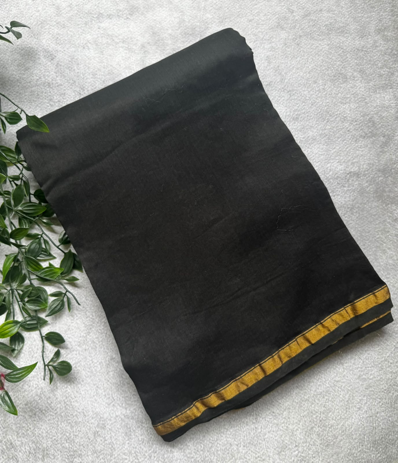 Black maheshwari cotton saree