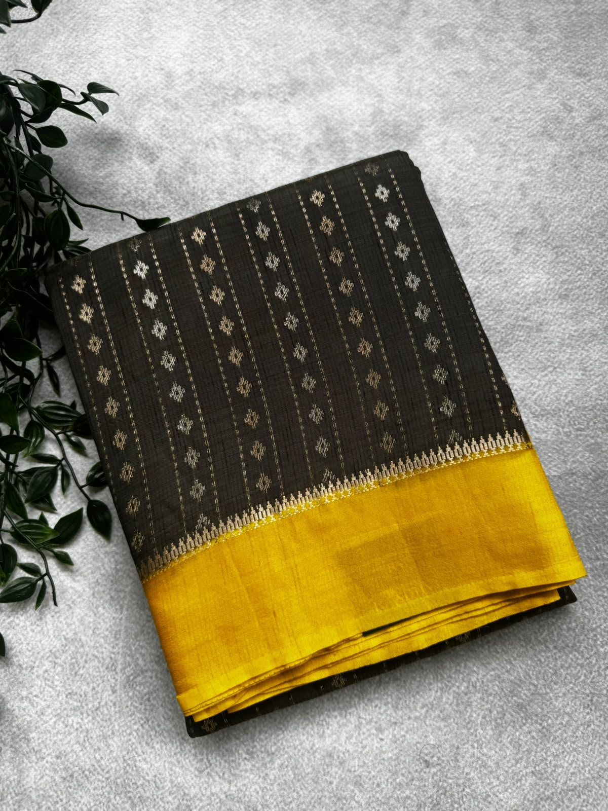 Black crepe saree