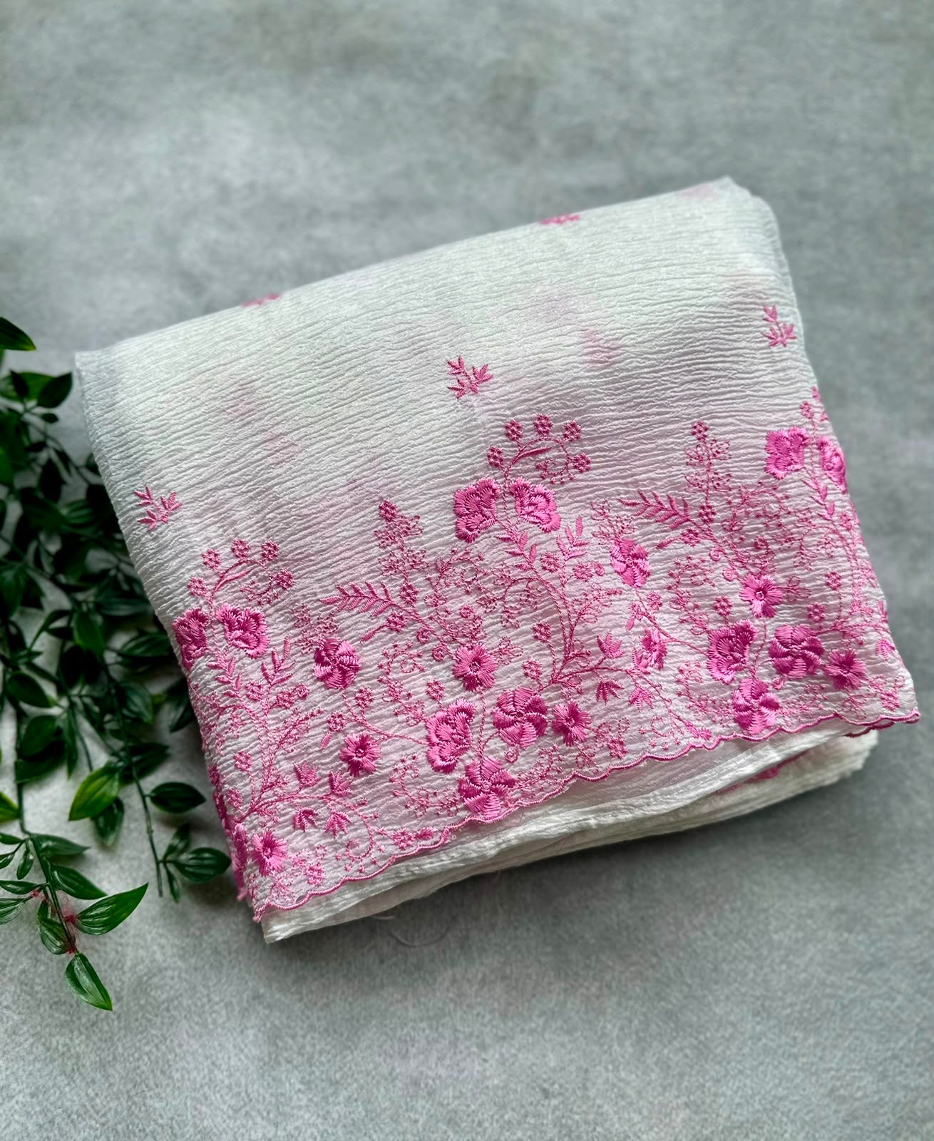 white tissue saree