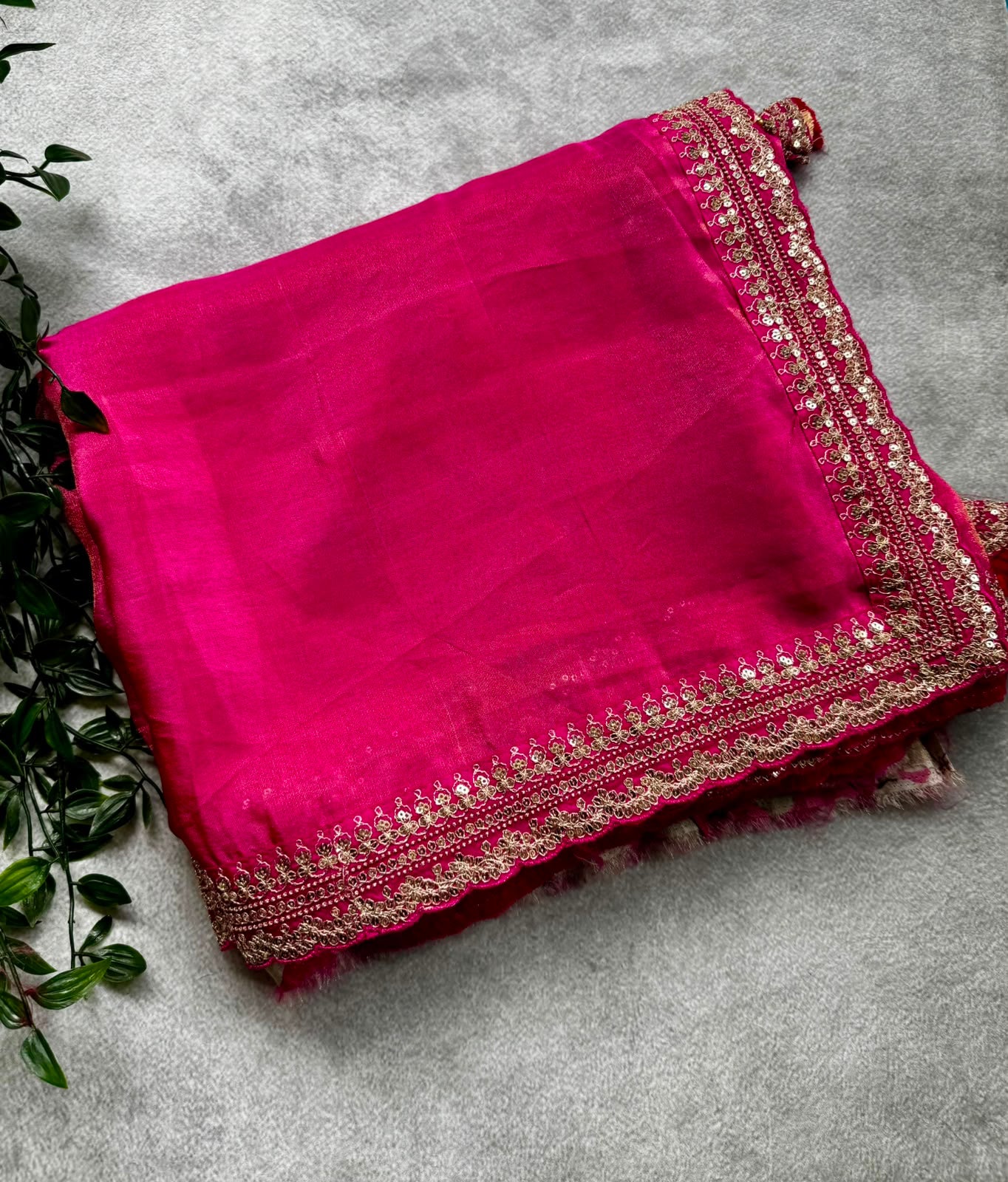 Pink organza tissue tissue saree