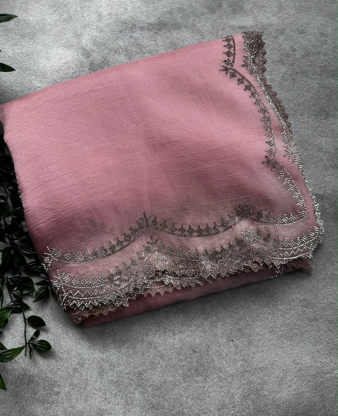 Pink party wear saree