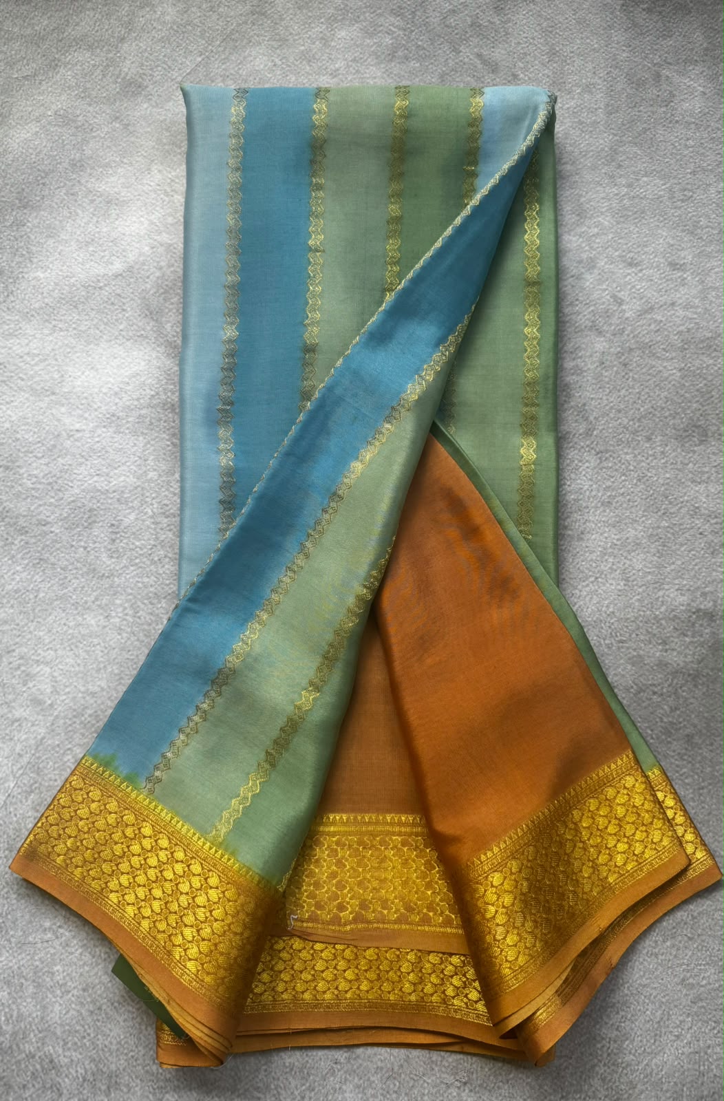Half n half pure mysore crepe silk saree
