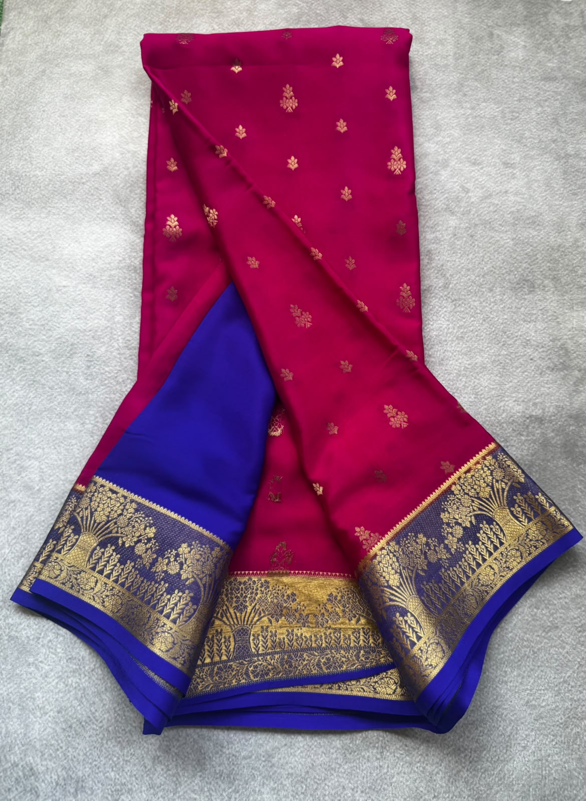 Pink pure mysore crepe silk saree
