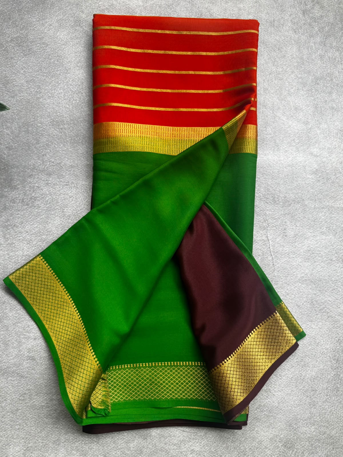 3D pure mysore crepe silk saree