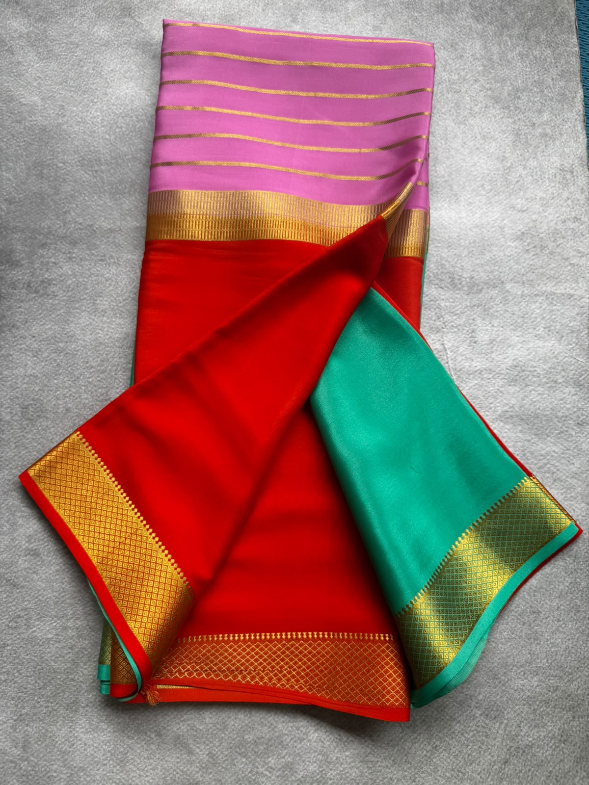 3D pure mysore crepe silk saree