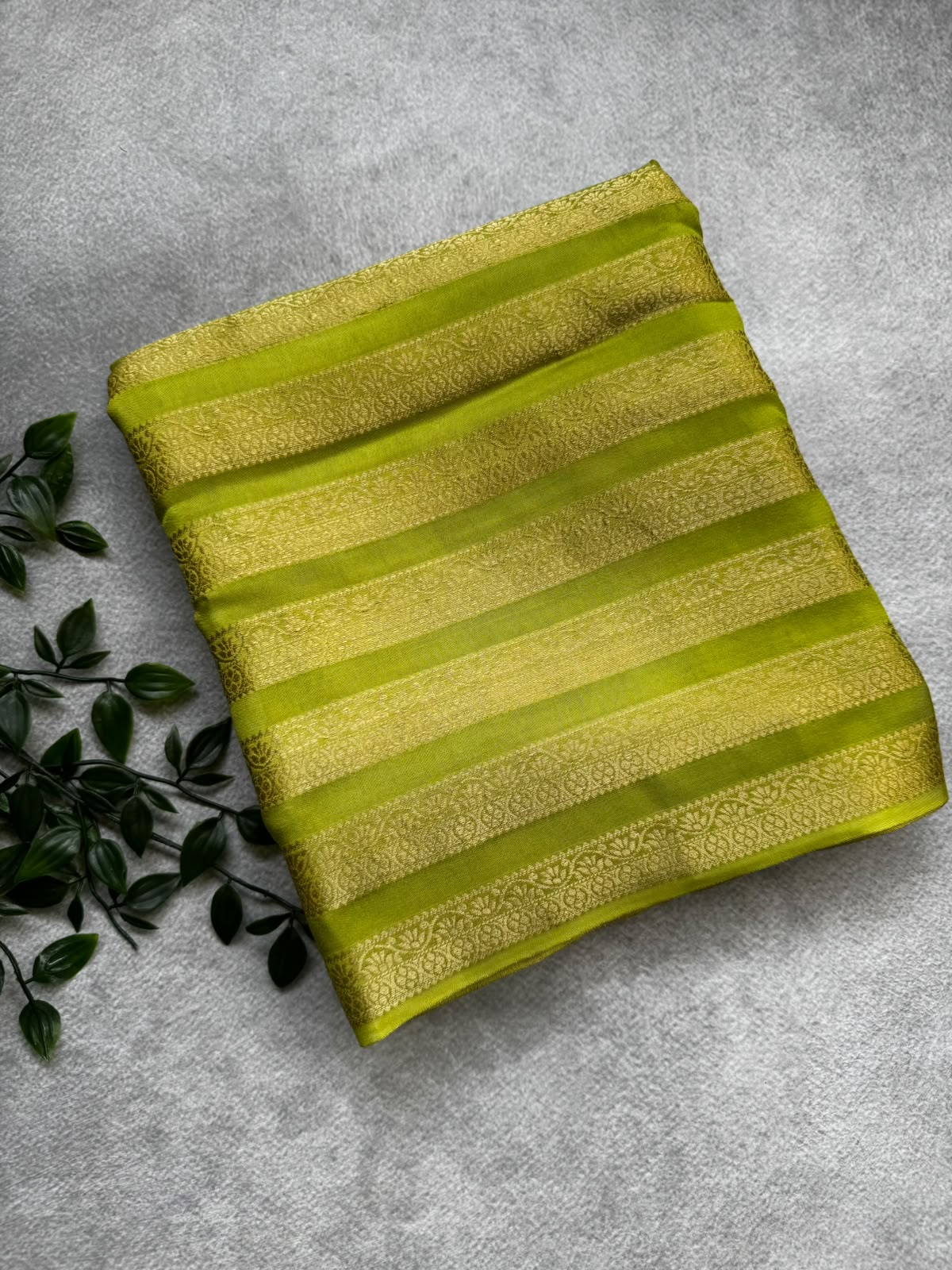 Green n wine semi mysore crepe silk saree