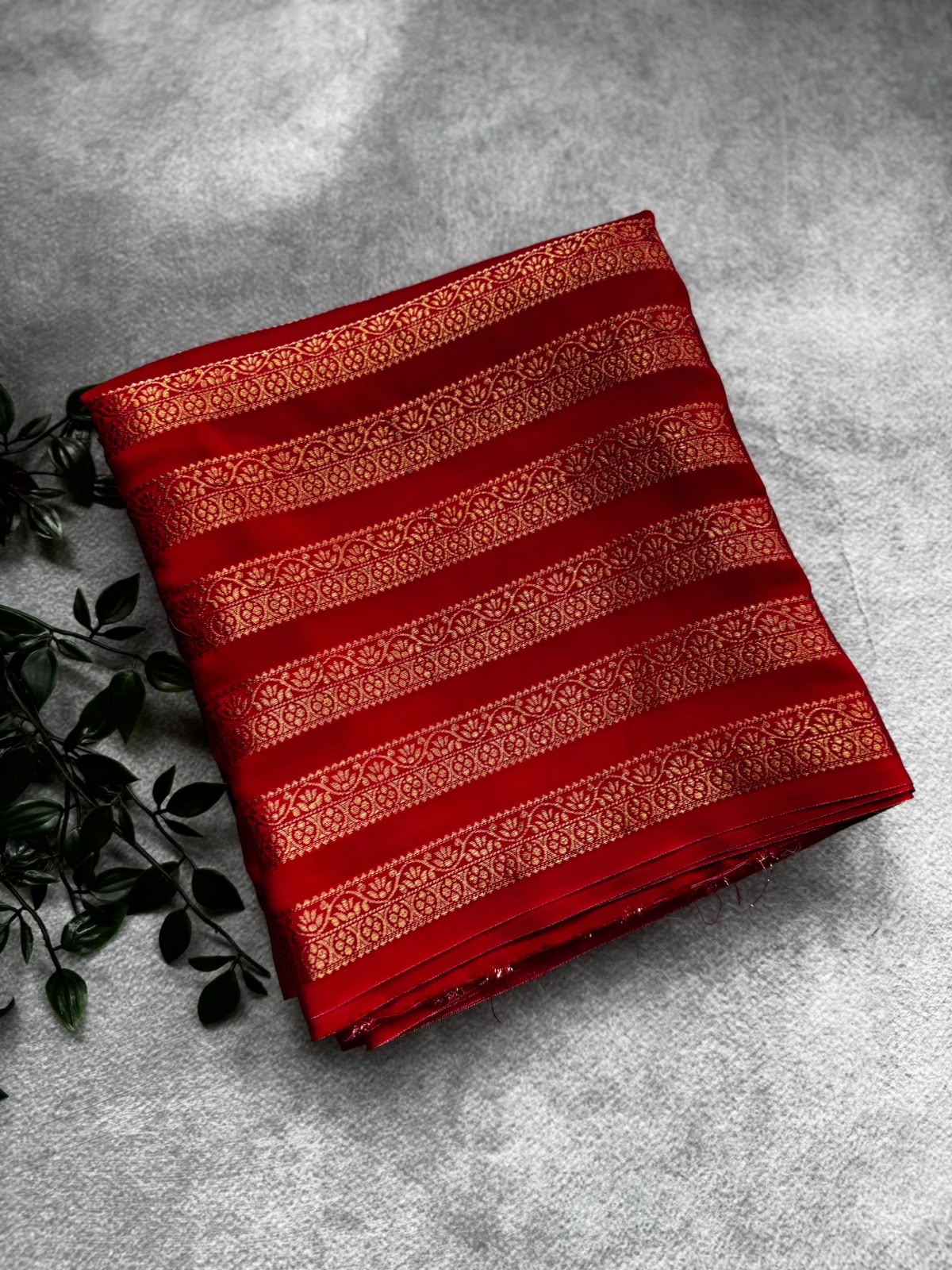 Pink n green semi mysore crepe silk saree
