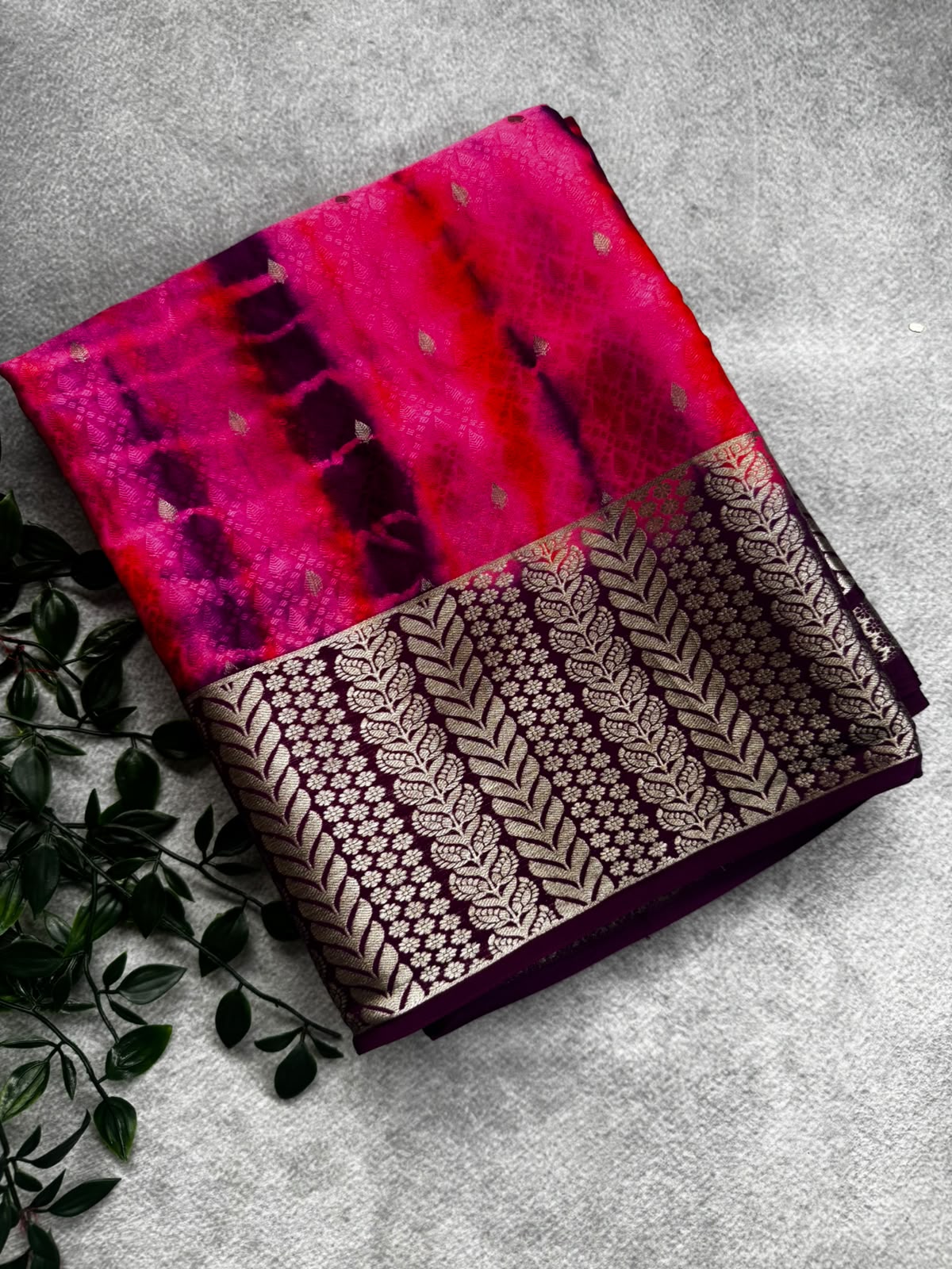Pink pure mysore crepe silk saree