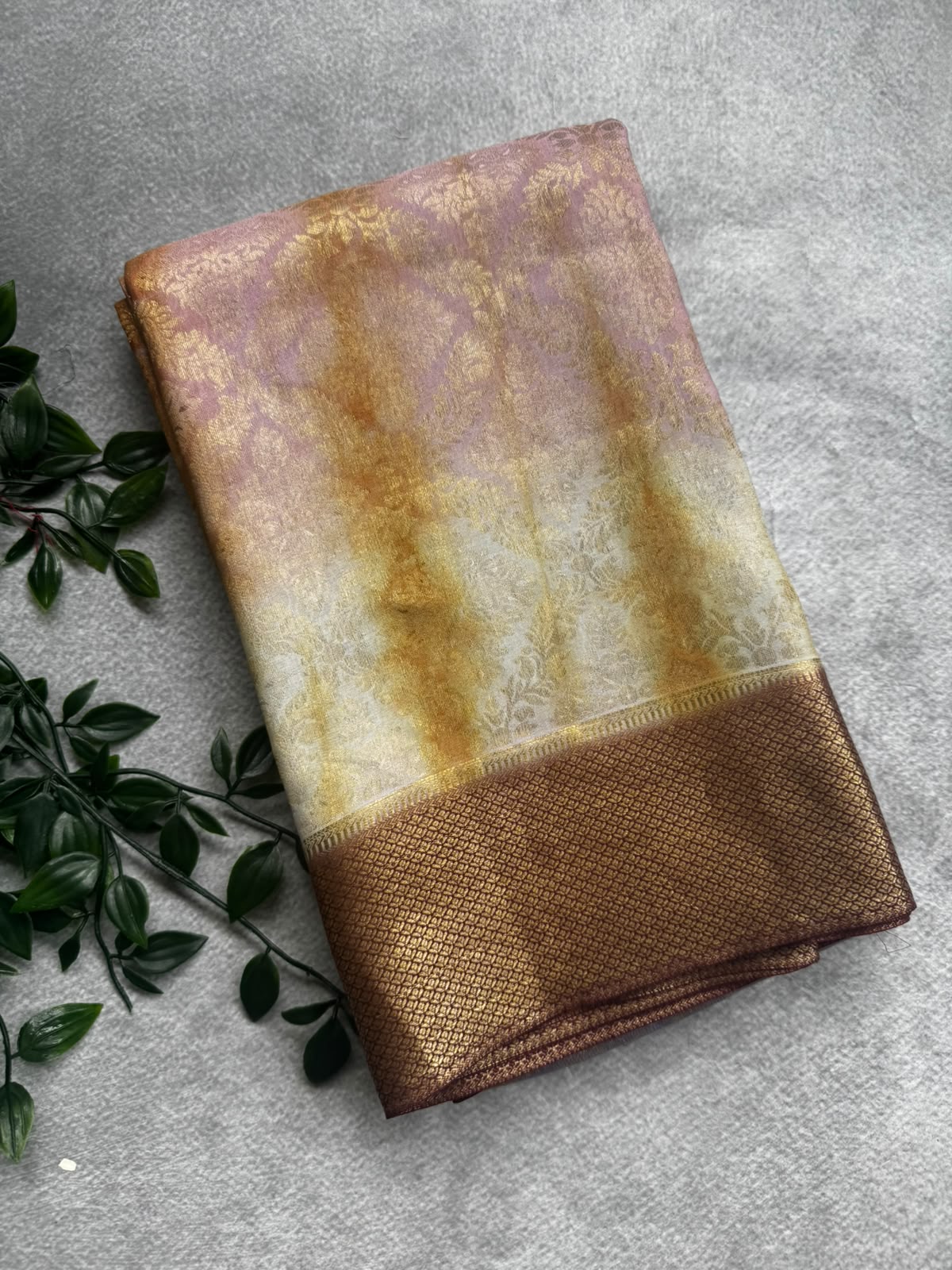 Brocade pure mysore crepe silk saree