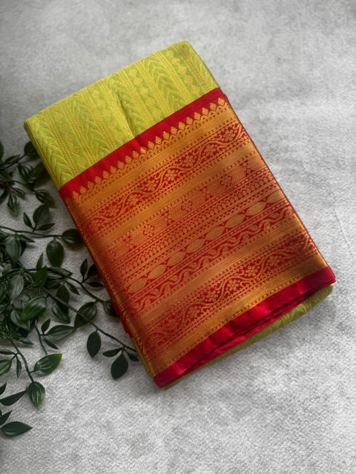 Green semi crepe silk saree