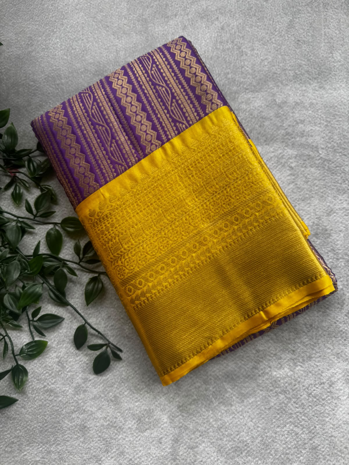Purple semi crepe silk saree