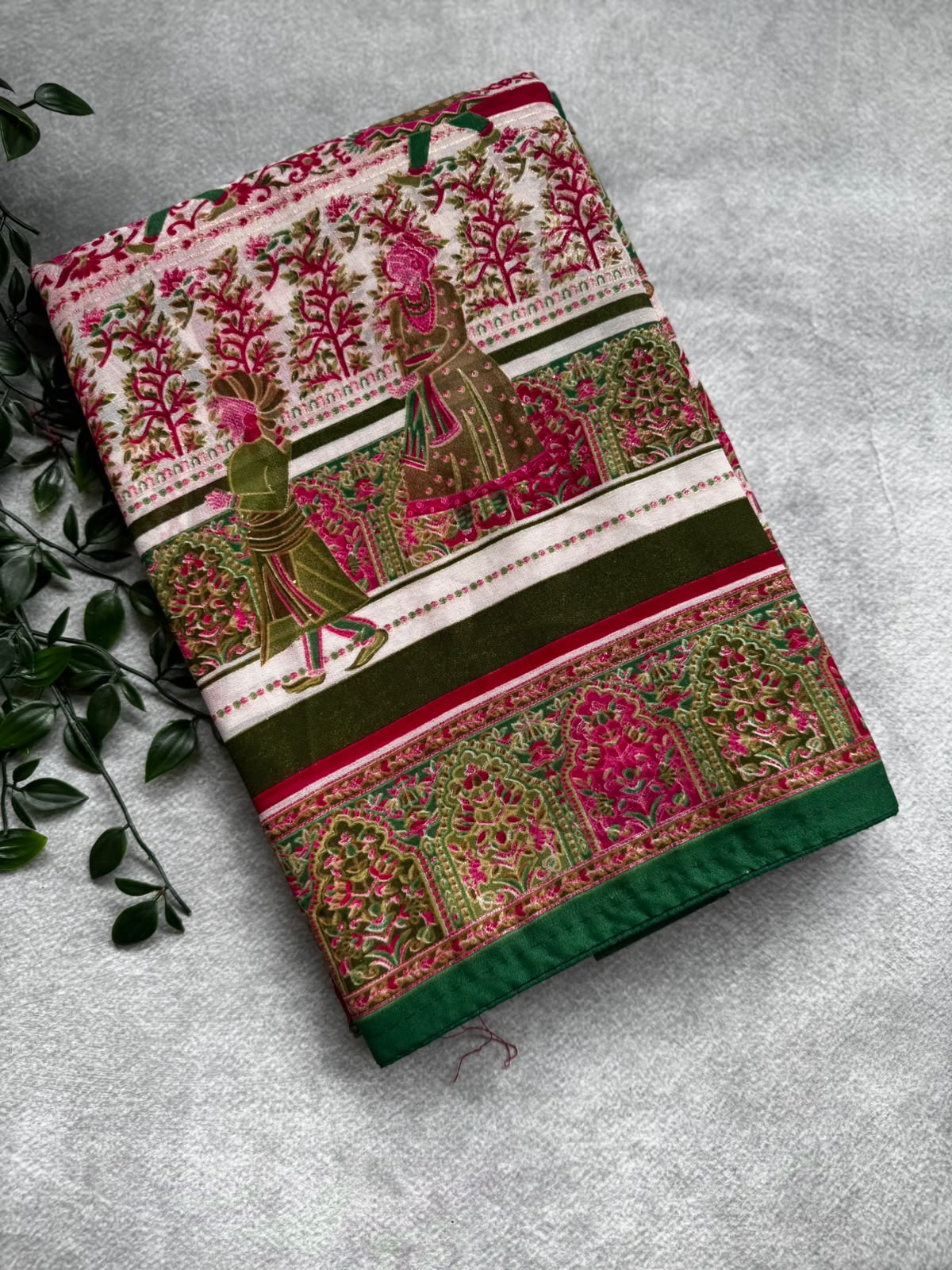 Multicolor crepe saree